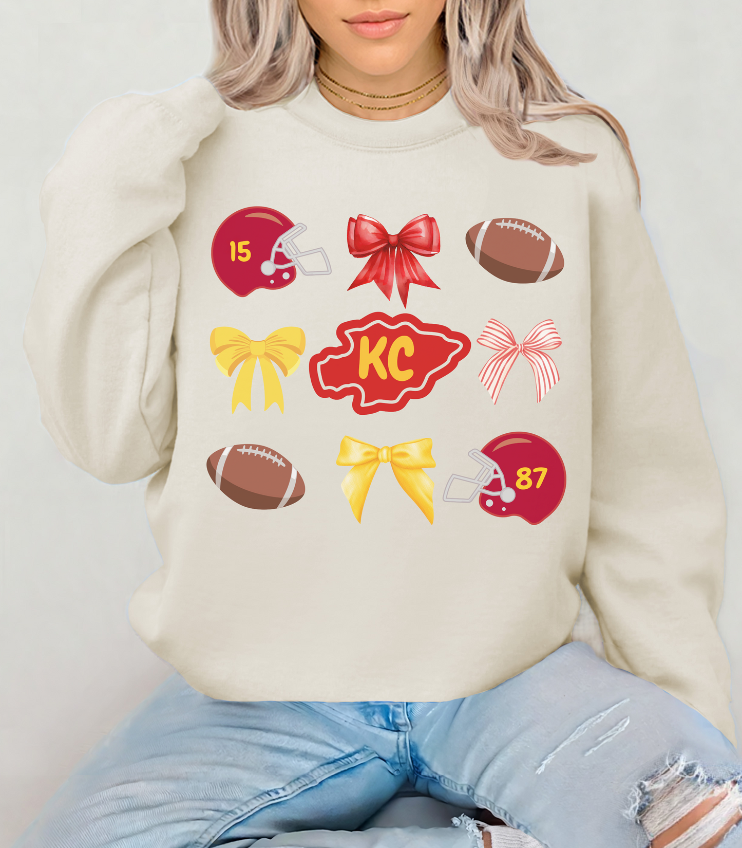 Chiefs Football Sweatshirt, Coquette Chiefs Shirt, Chiefs Shirt, Football Tee