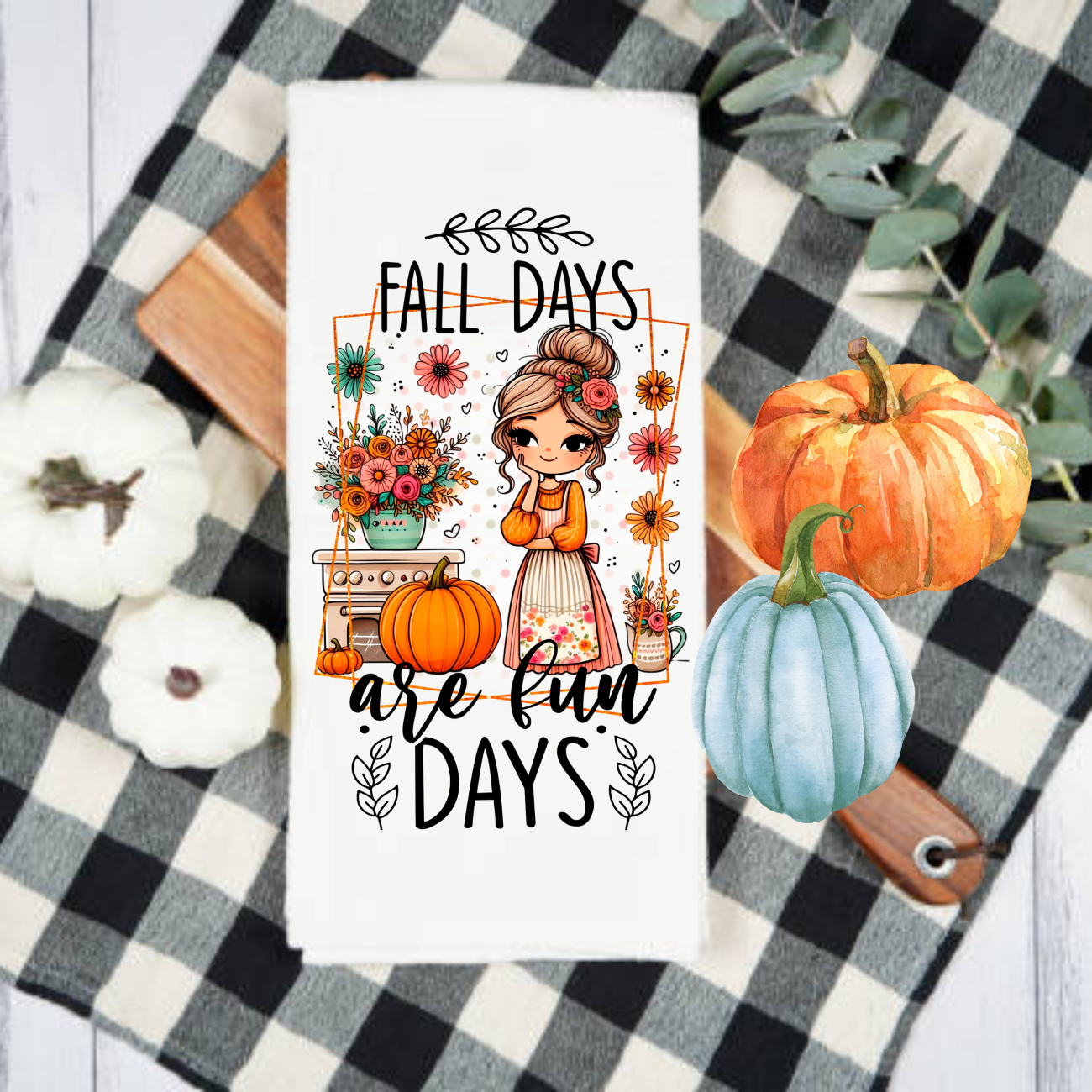 Kitchen Towels, Fall, Sunflowers and Farm Animals