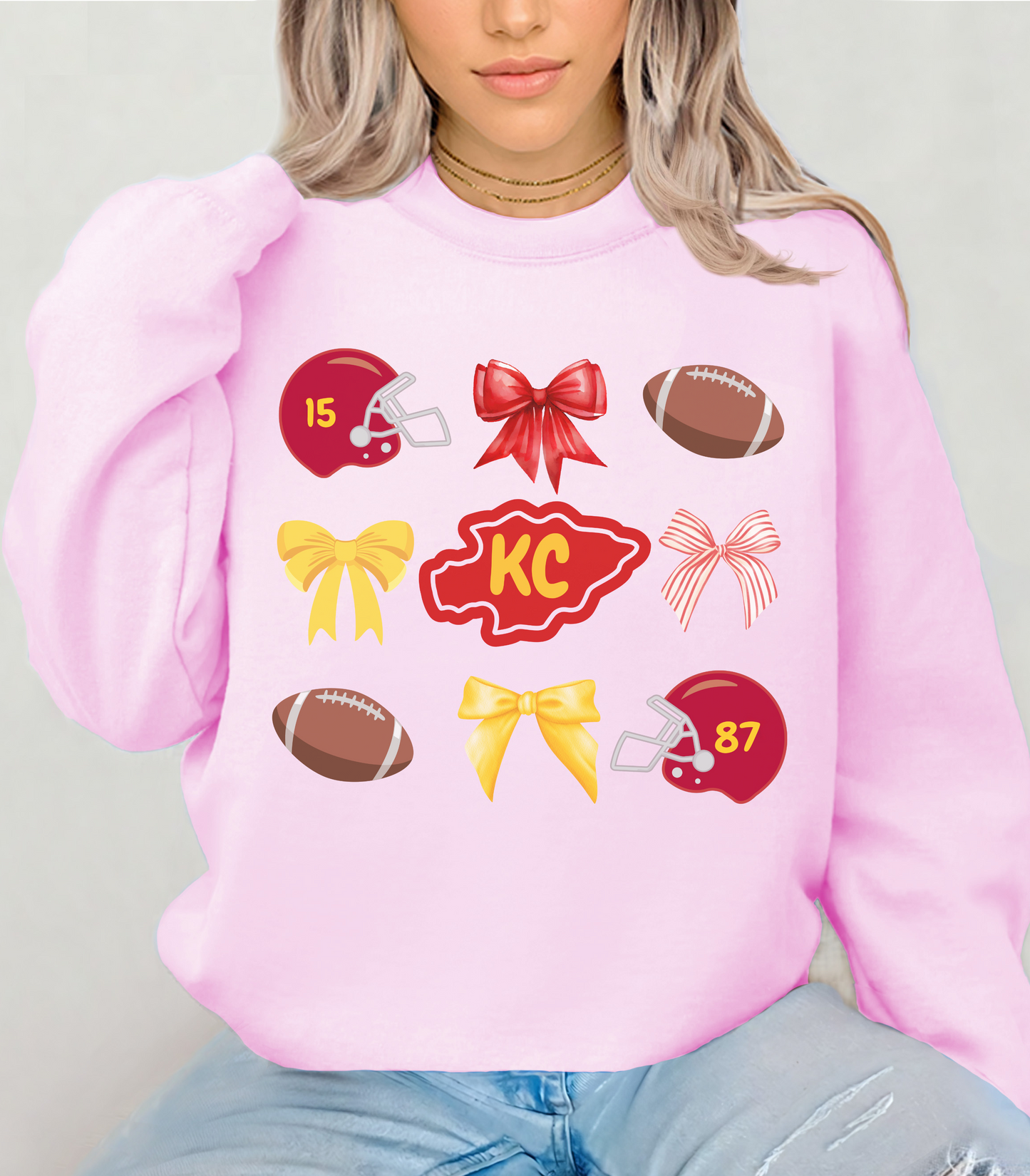 Chiefs Football Sweatshirt, Coquette Chiefs Shirt, Chiefs Shirt, Football Tee