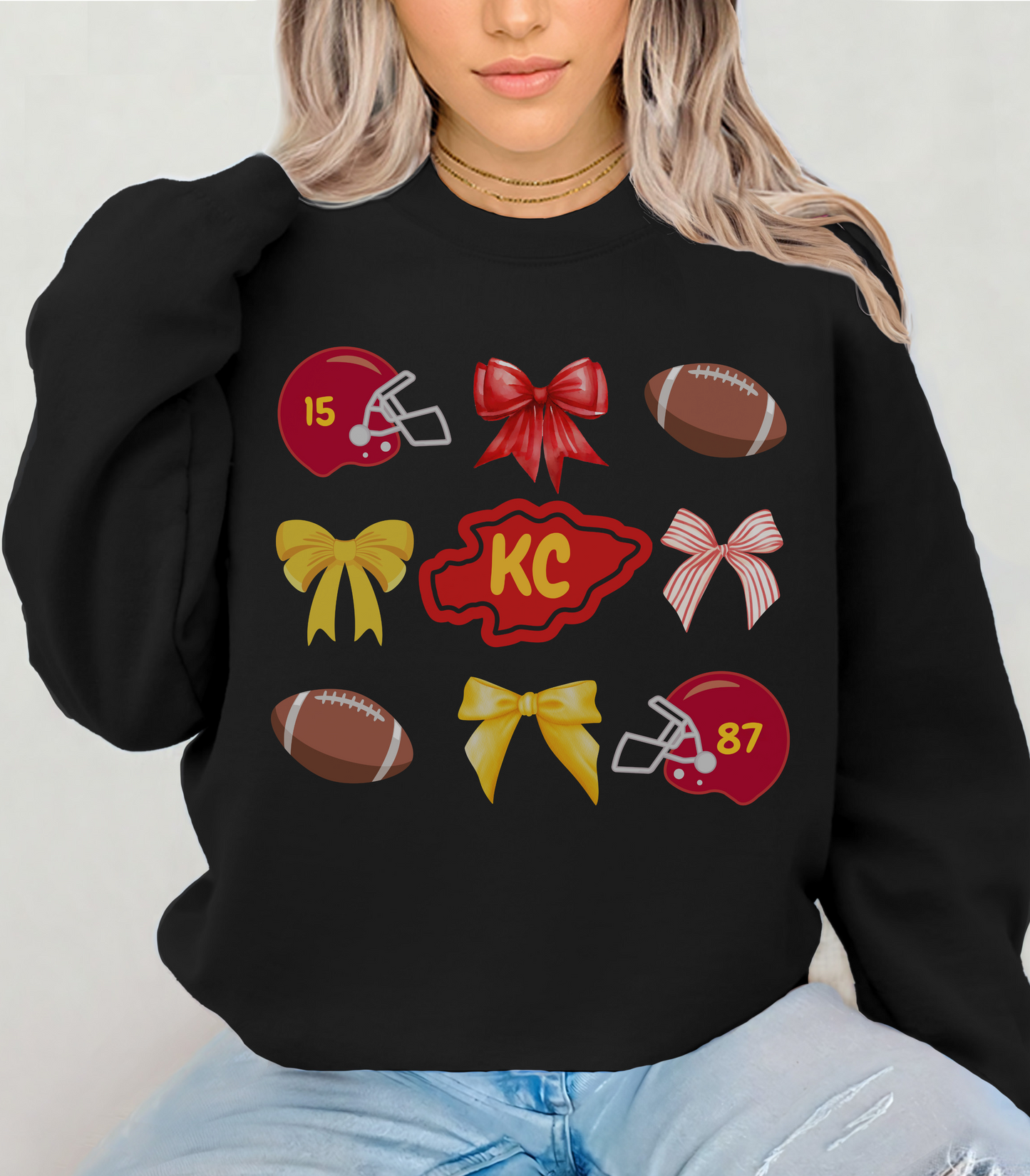 Chiefs Football Sweatshirt, Coquette Chiefs Shirt, Chiefs Shirt, Football Tee