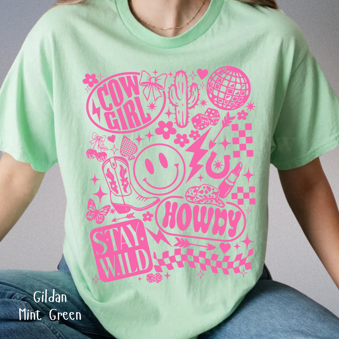 Cowgirl, Stay Wild, Howdy Collage Country Western T-Shirt