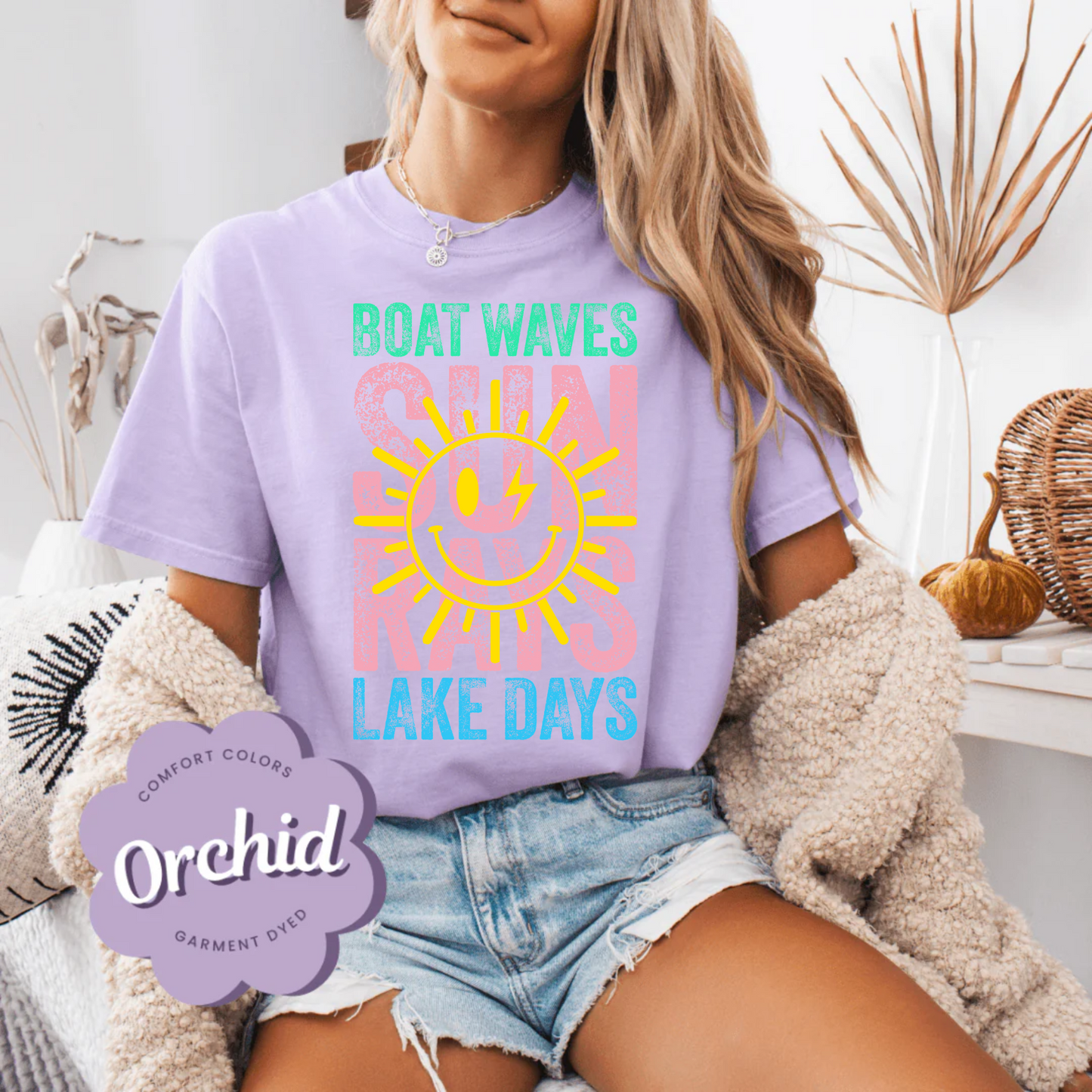 Boat Waves Sun Rays Lake Days T-Shirt, Summer Shirt, Comfort Color Shirt
