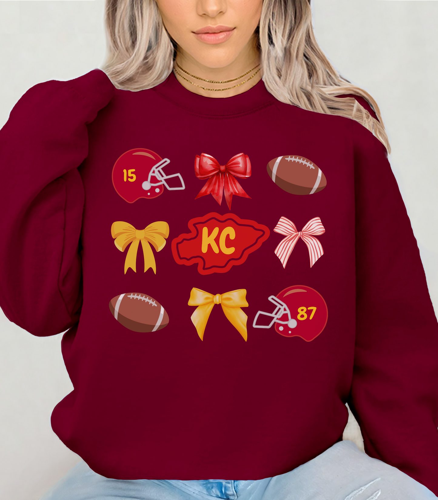 Chiefs Football Sweatshirt, Coquette Chiefs Shirt, Chiefs Shirt, Football Tee