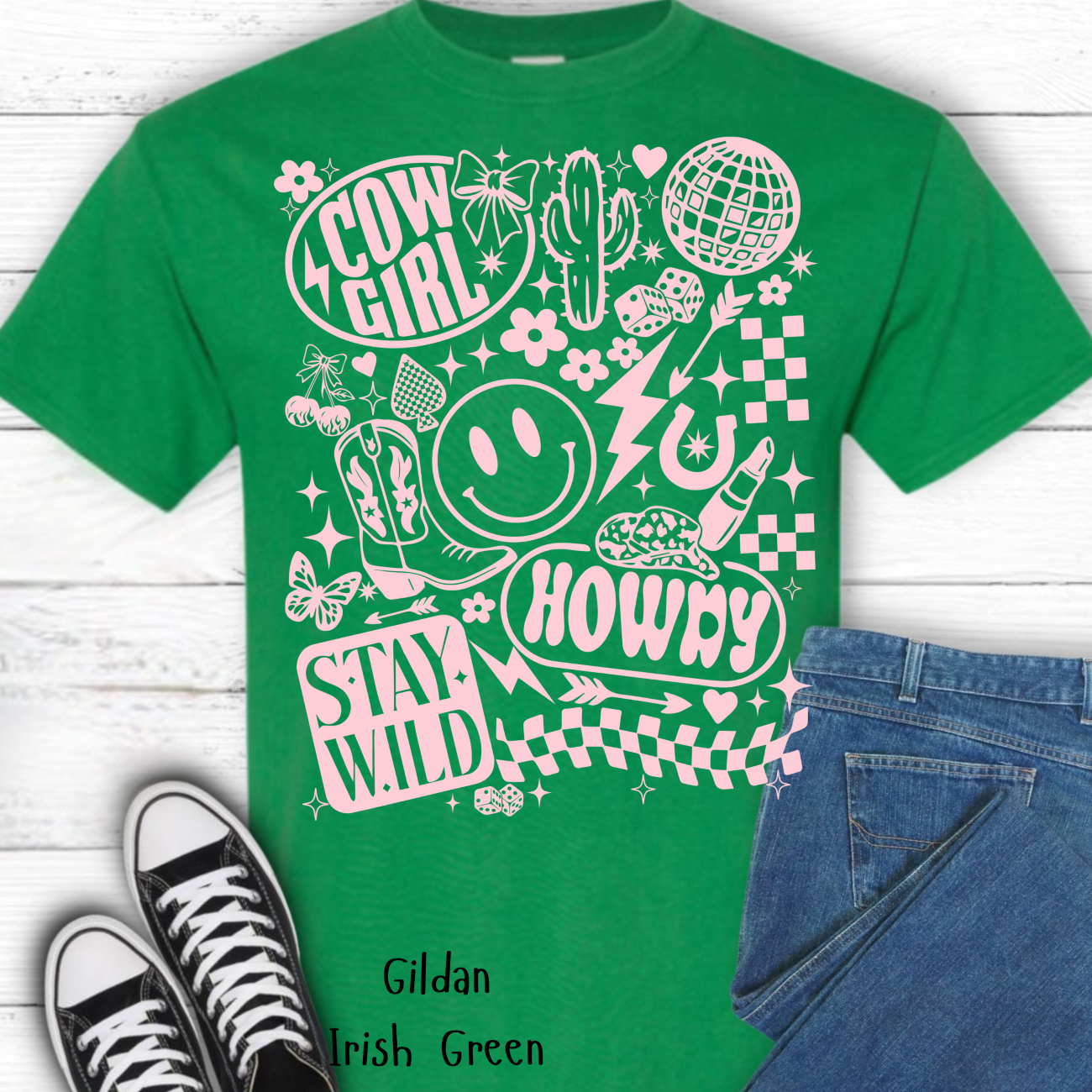 Cowgirl, Stay Wild, Howdy Collage Country Western T-Shirt