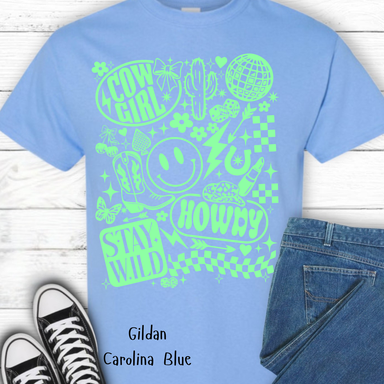 Cowgirl, Stay Wild, Howdy Collage Country Western T-Shirt