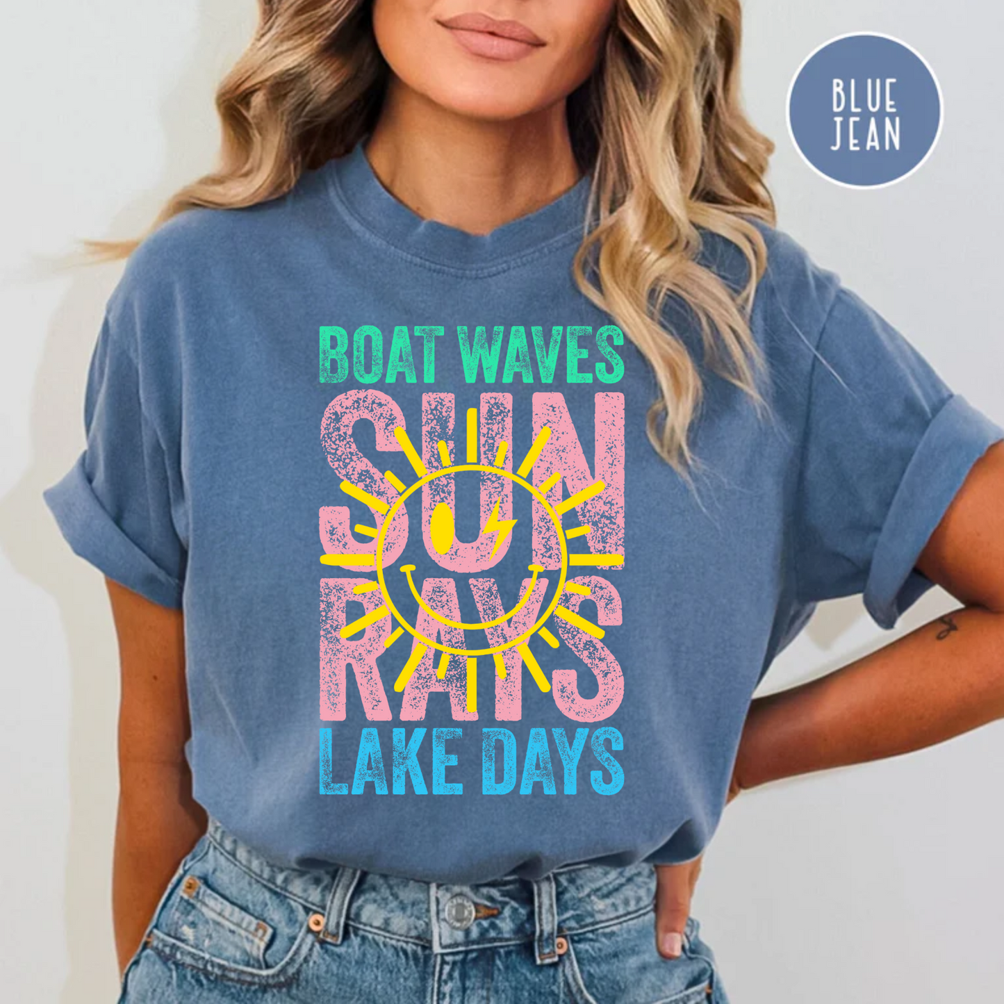 Boat Waves Sun Rays Lake Days T-Shirt, Summer Shirt, Comfort Color Shirt