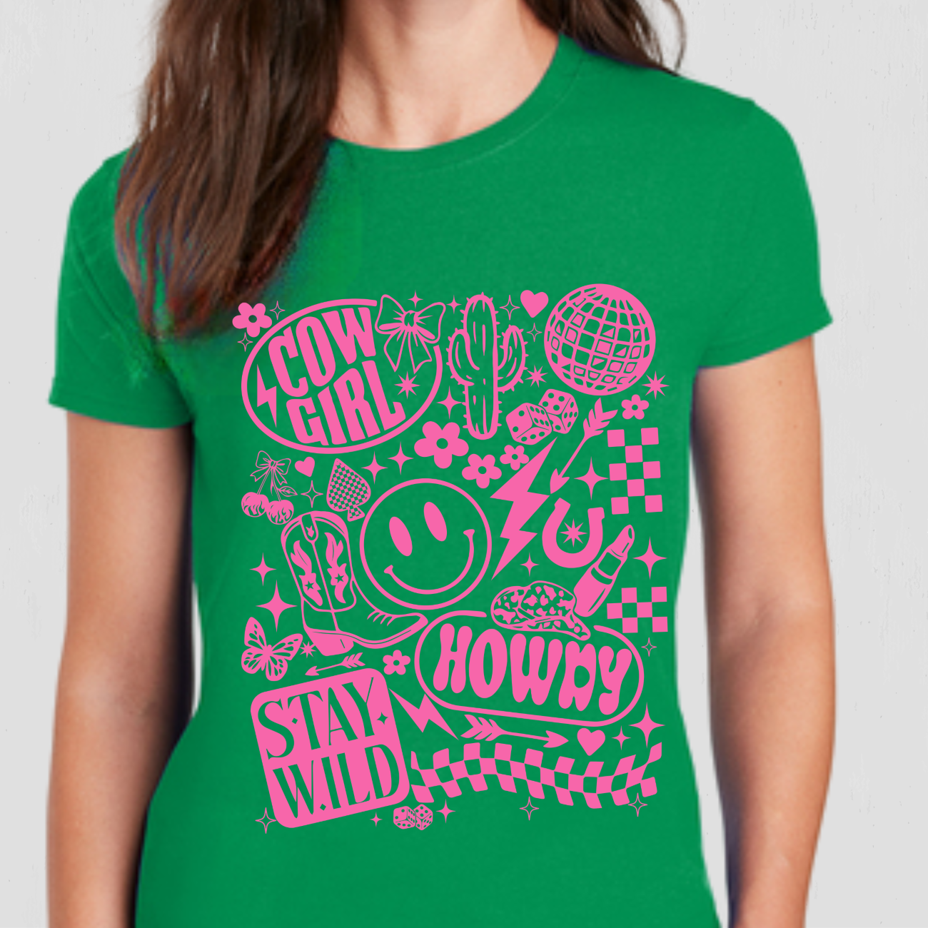 Cowgirl, Stay Wild, Howdy Collage Country Western T-Shirt