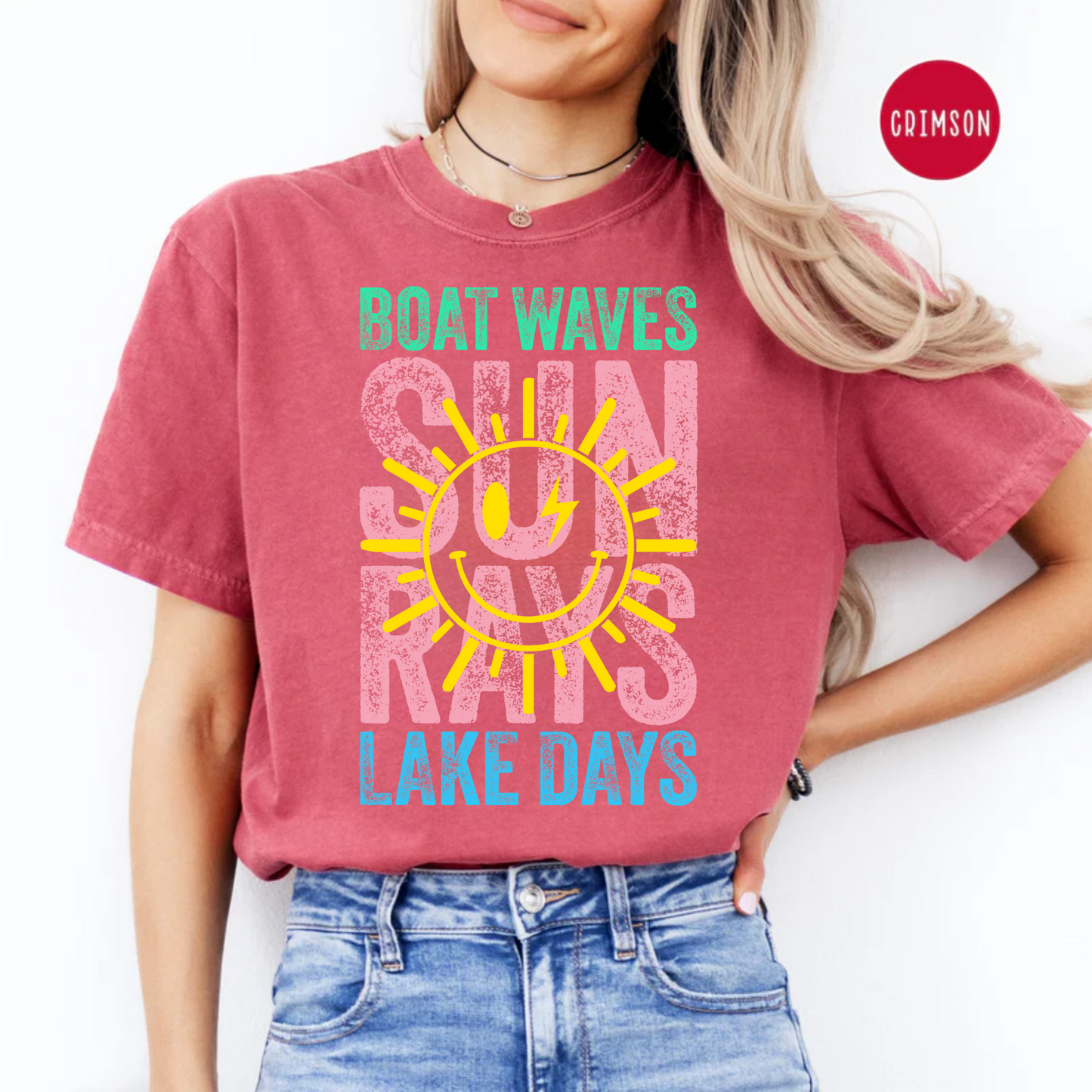 Boat Waves Sun Rays Lake Days T-Shirt, Summer Shirt, Comfort Color Shirt