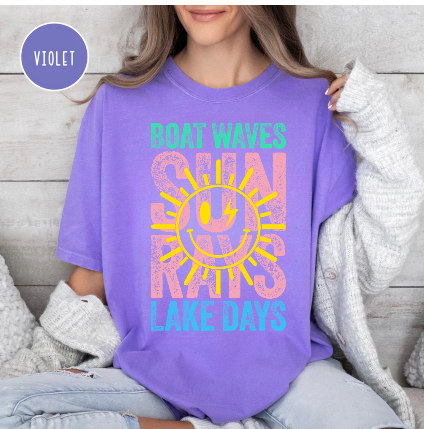 Boat Waves Sun Rays Lake Days T-Shirt, Summer Shirt, Comfort Color Shirt