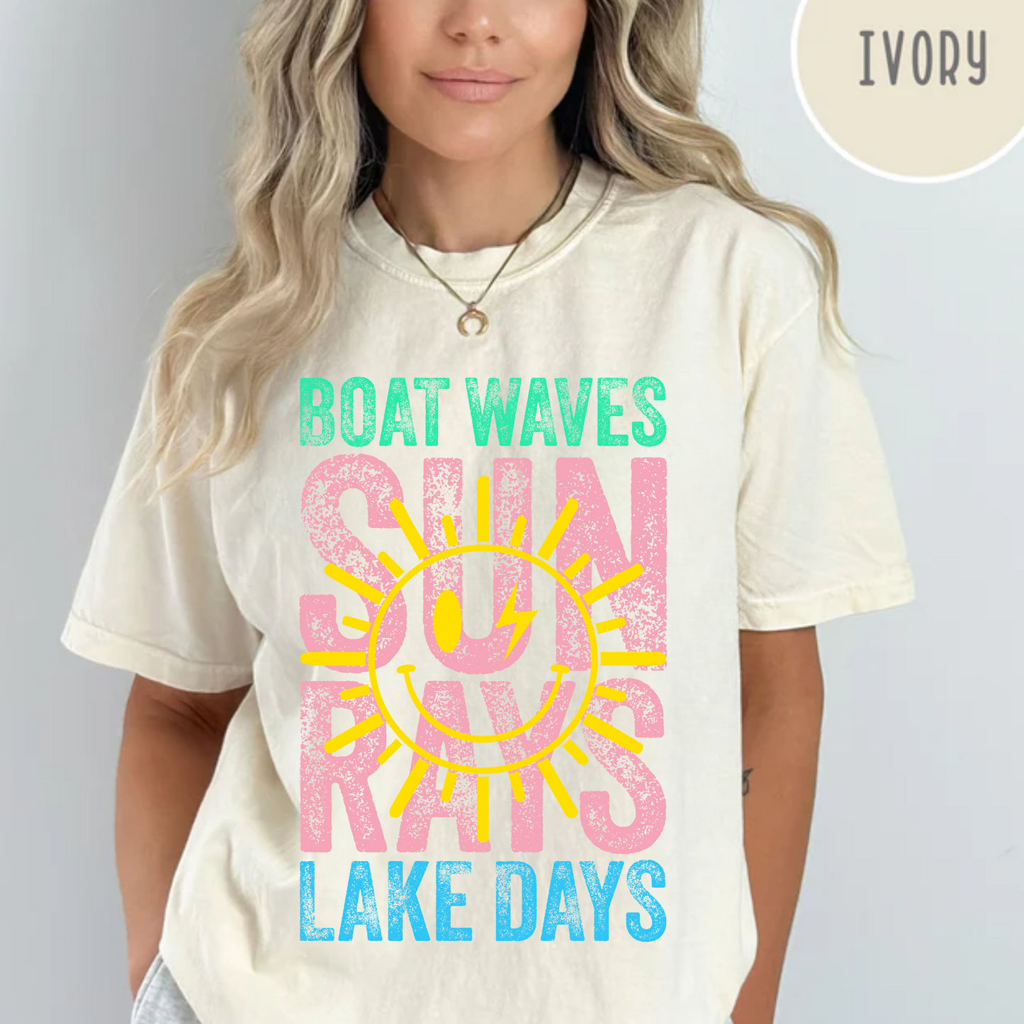 Boat Waves Sun Rays Lake Days T-Shirt, Summer Shirt, Comfort Color Shirt