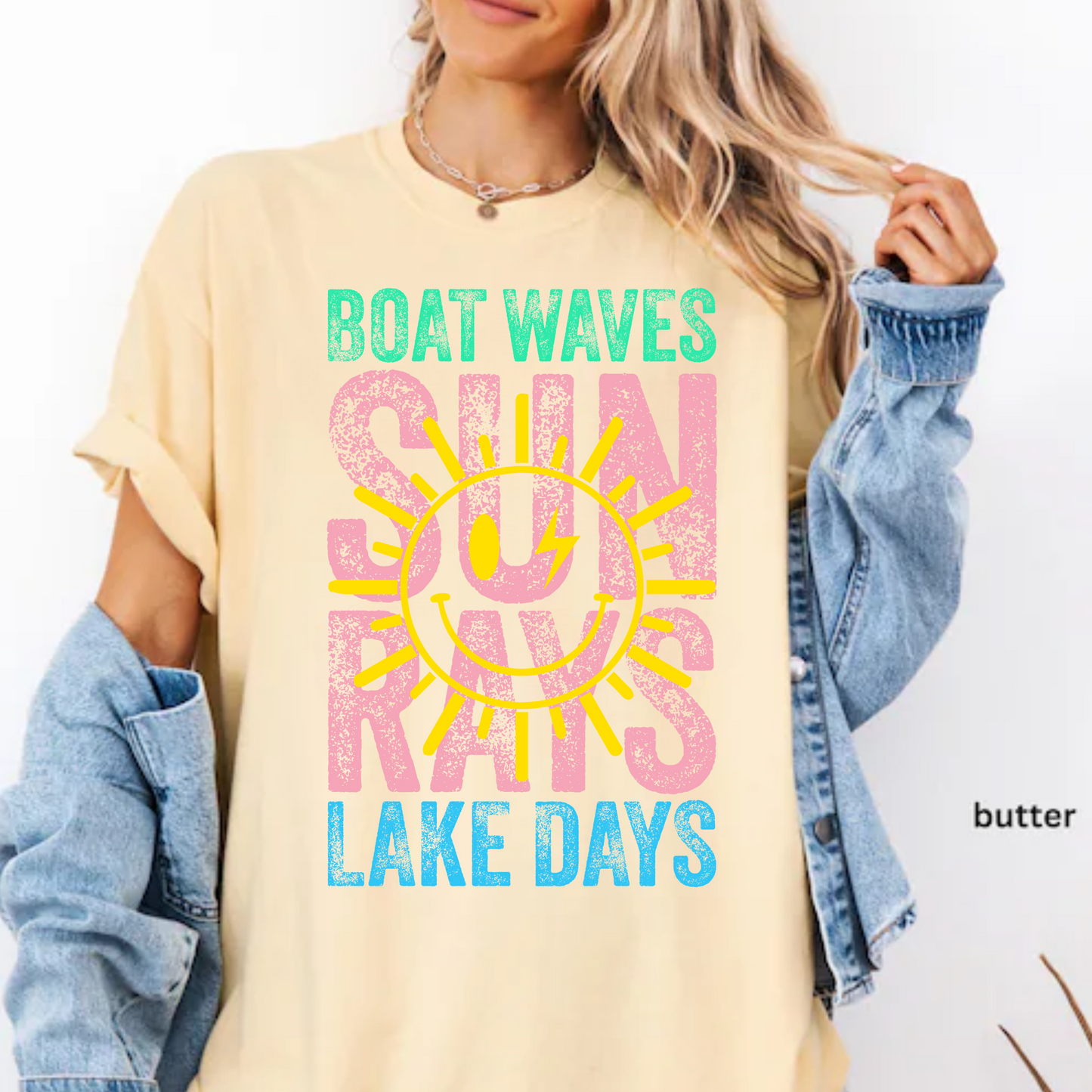 Boat Waves Sun Rays Lake Days T-Shirt, Summer Shirt, Comfort Color Shirt