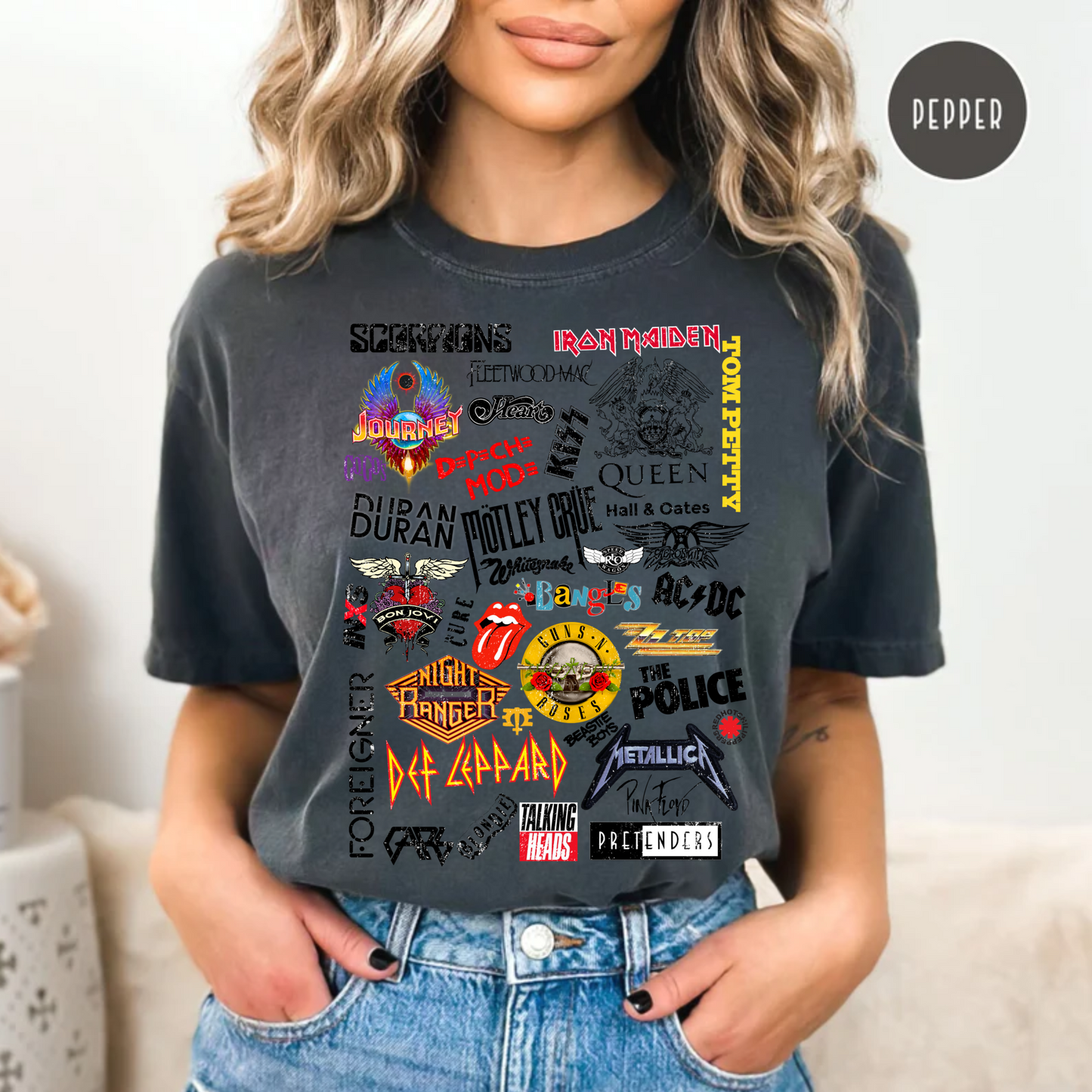 80's Rock Bands Comfort Color Tee