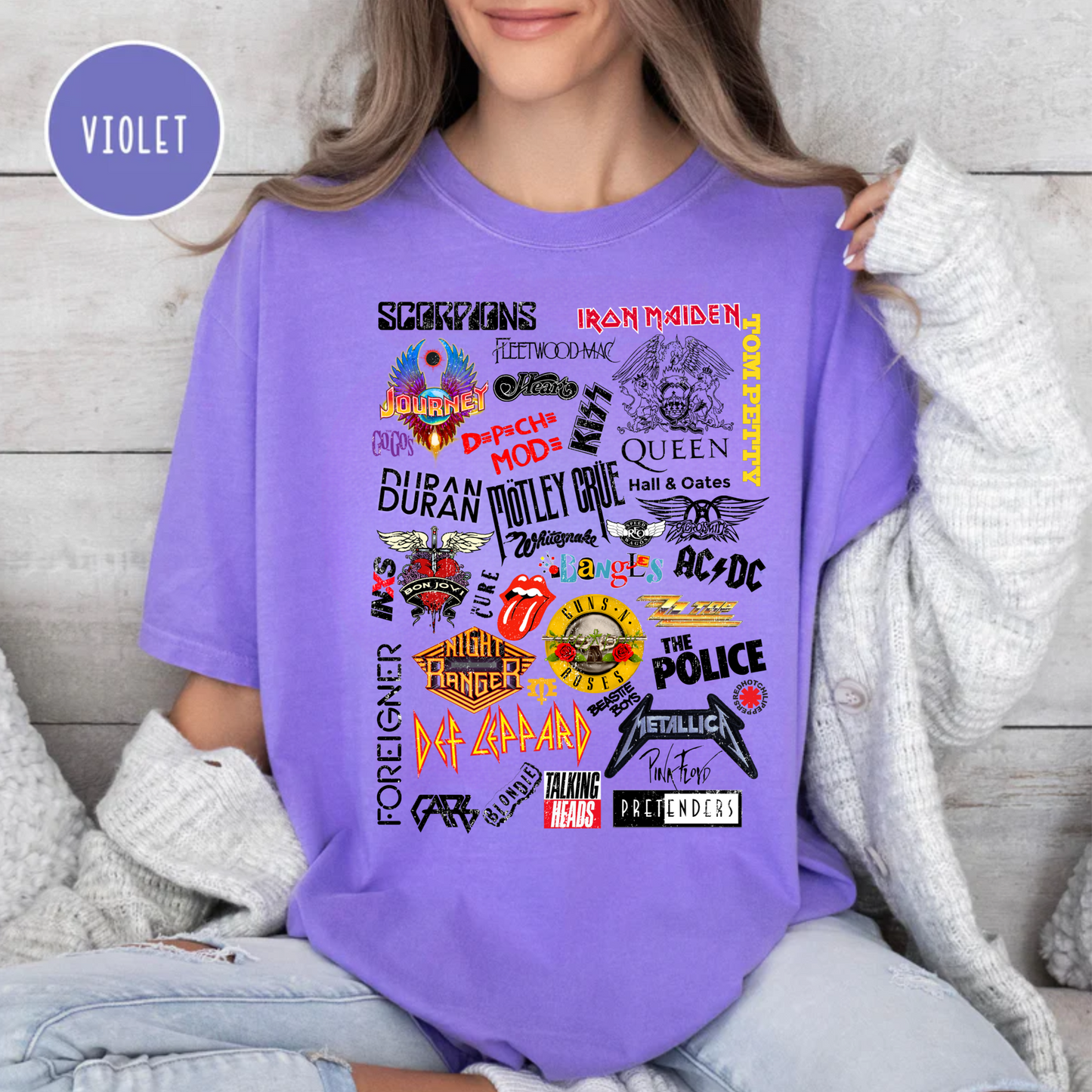 80's Rock Bands Comfort Color Tee