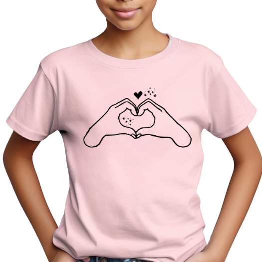 Heart Hands T-Shirt, Music Lover Gift, Hand Heart Graphic Sweatshirt, Cute Heart Gesture Shirt, Fan Gift, Heart Hand, Youth Size