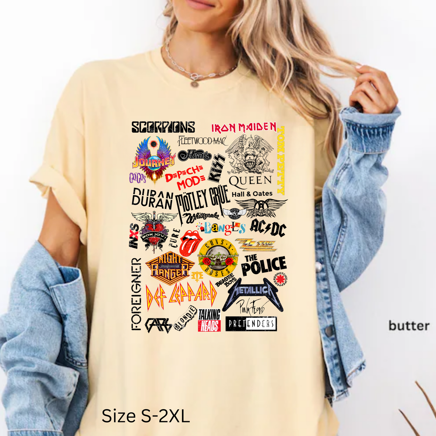 80's Rock Bands Comfort Color Tee