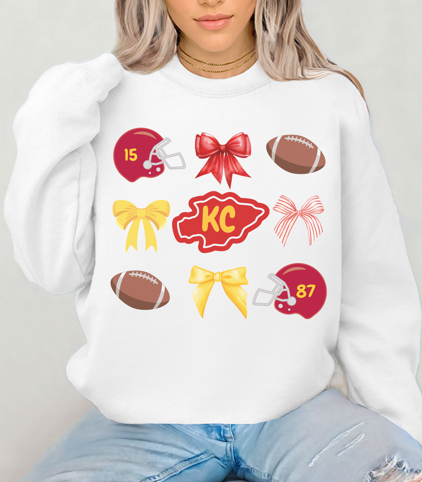 Chiefs Football Sweatshirt, Coquette Chiefs Shirt, Chiefs Shirt, Football Tee