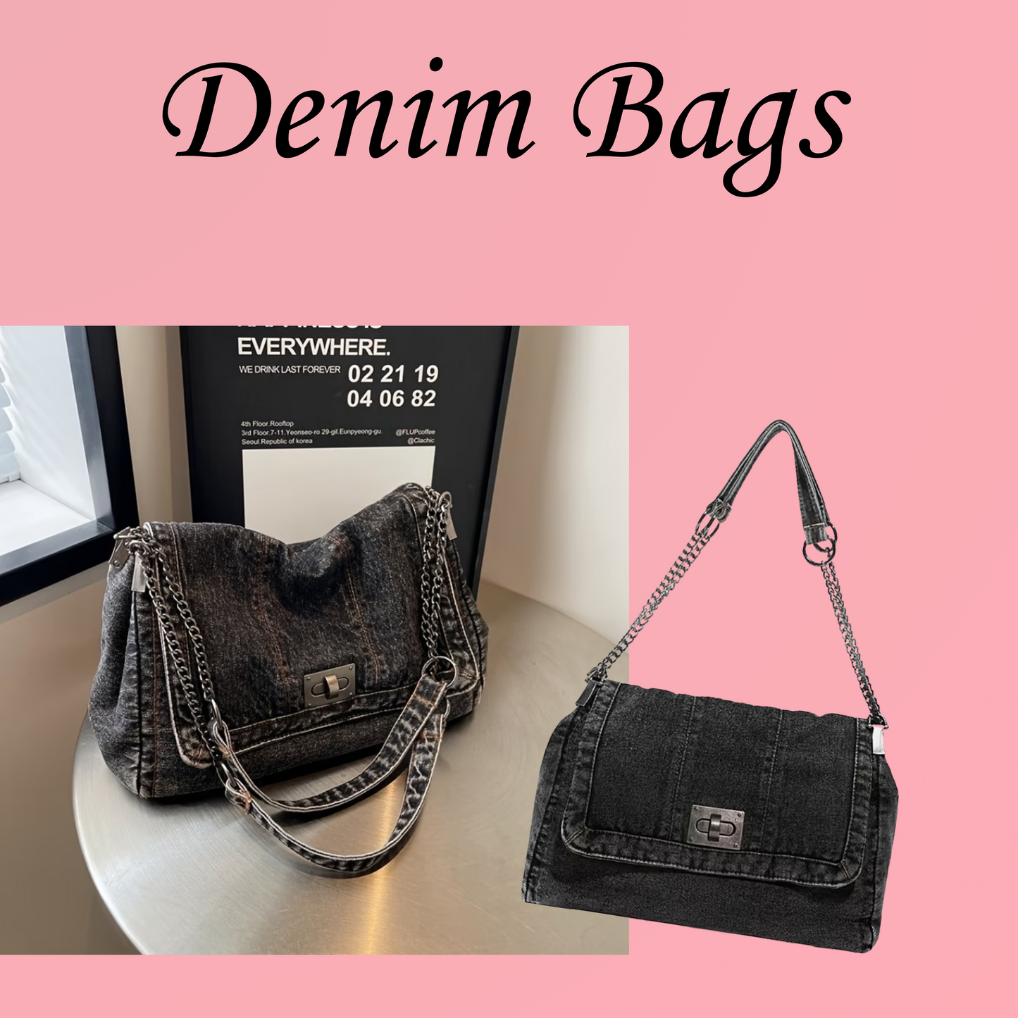 Denim Bags-Flap Over