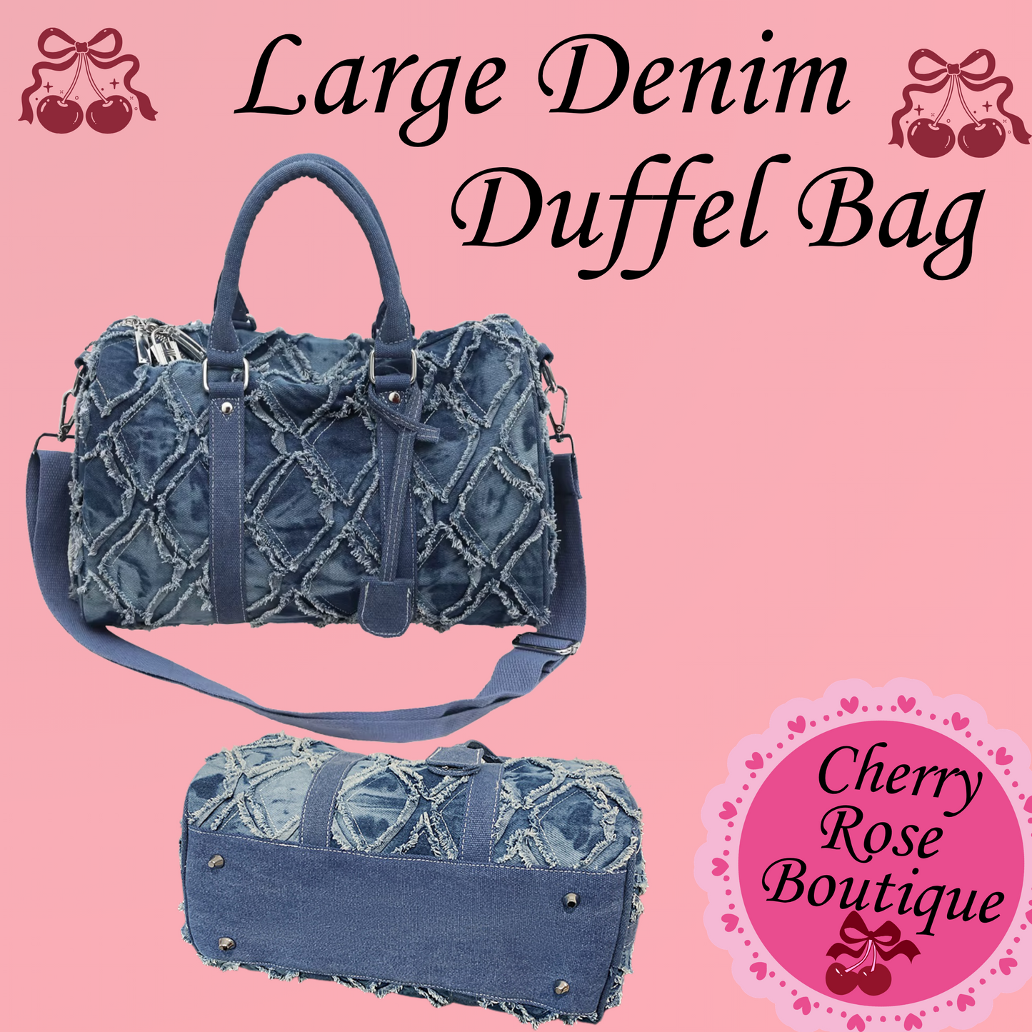 Large Denim Duffel Bag
