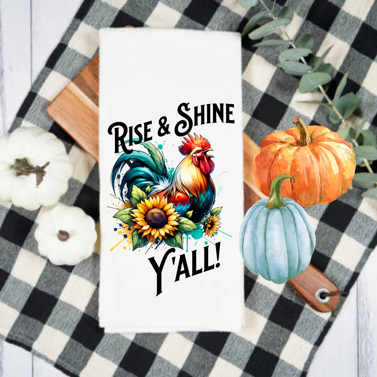 Kitchen Towels, Fall, Sunflowers and Farm Animals