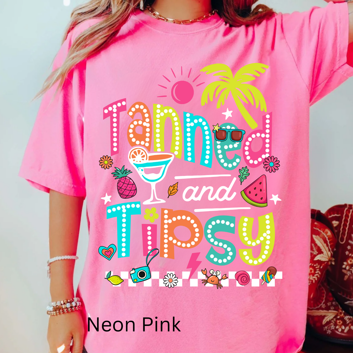 Tanned and Tipsy, Beach Summer Ready Comfort Color Shirt