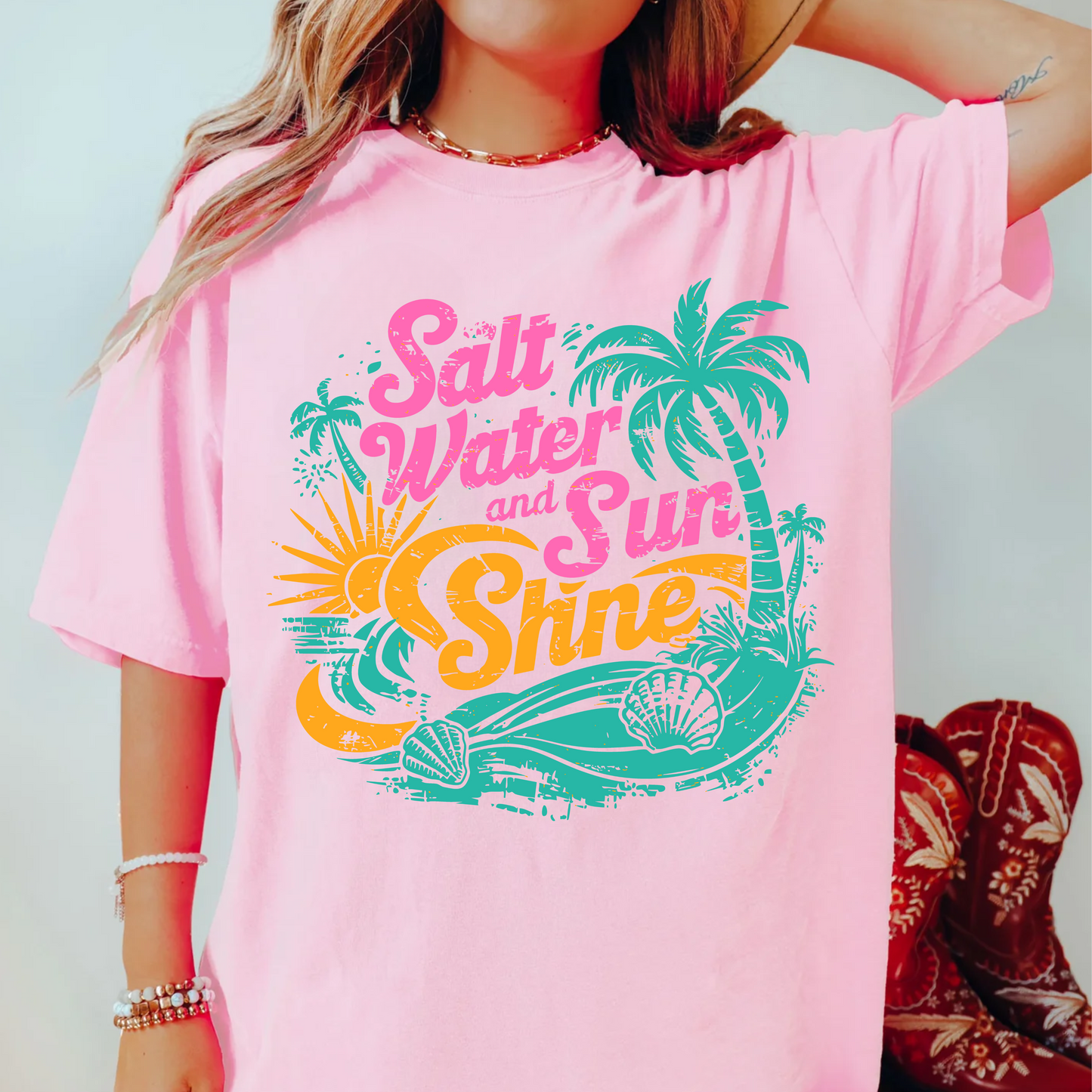 Salt Water and SunShine T-Shirt, Comfort Color Tee, Summer Ready