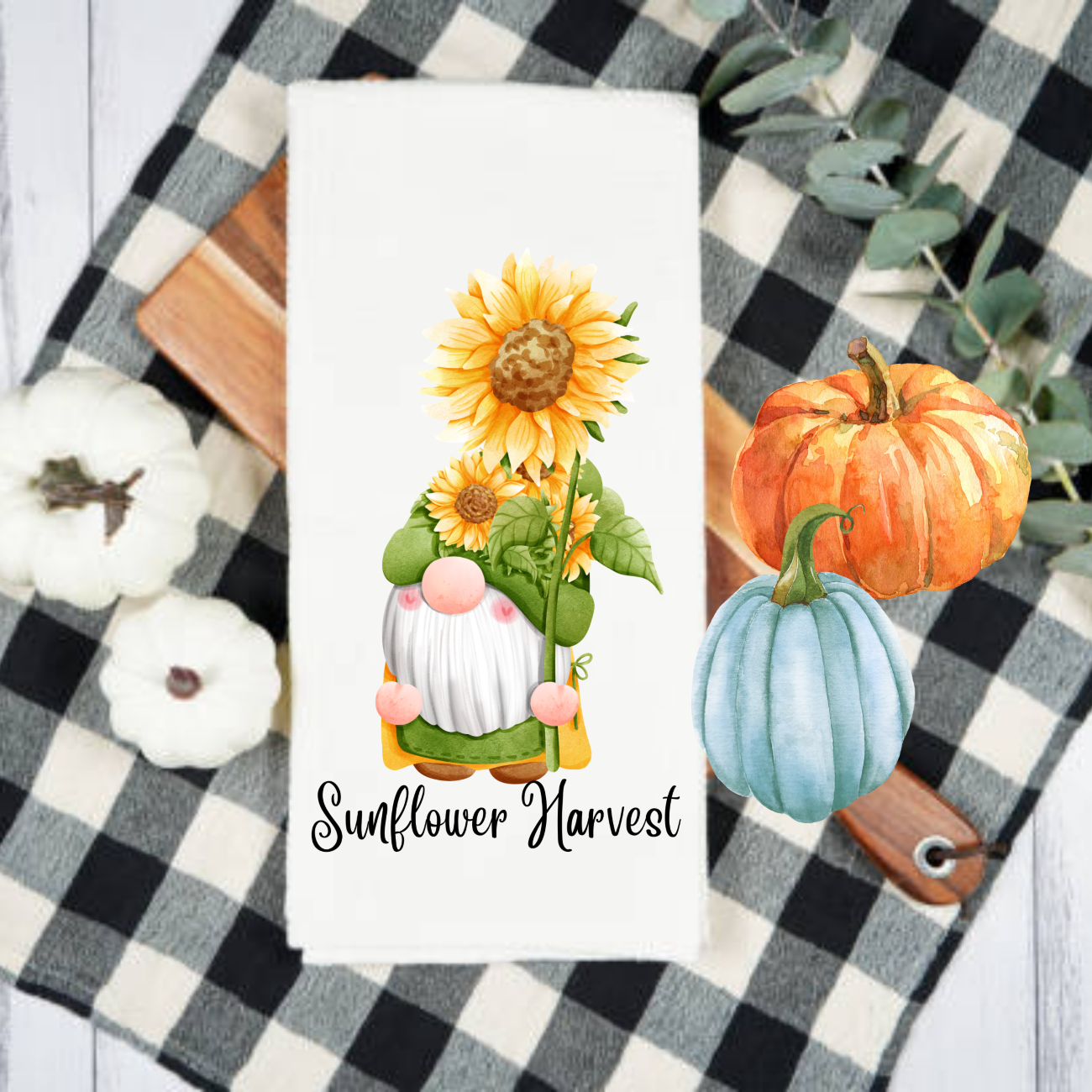 Kitchen Towels, Fall, Sunflowers and Farm Animals