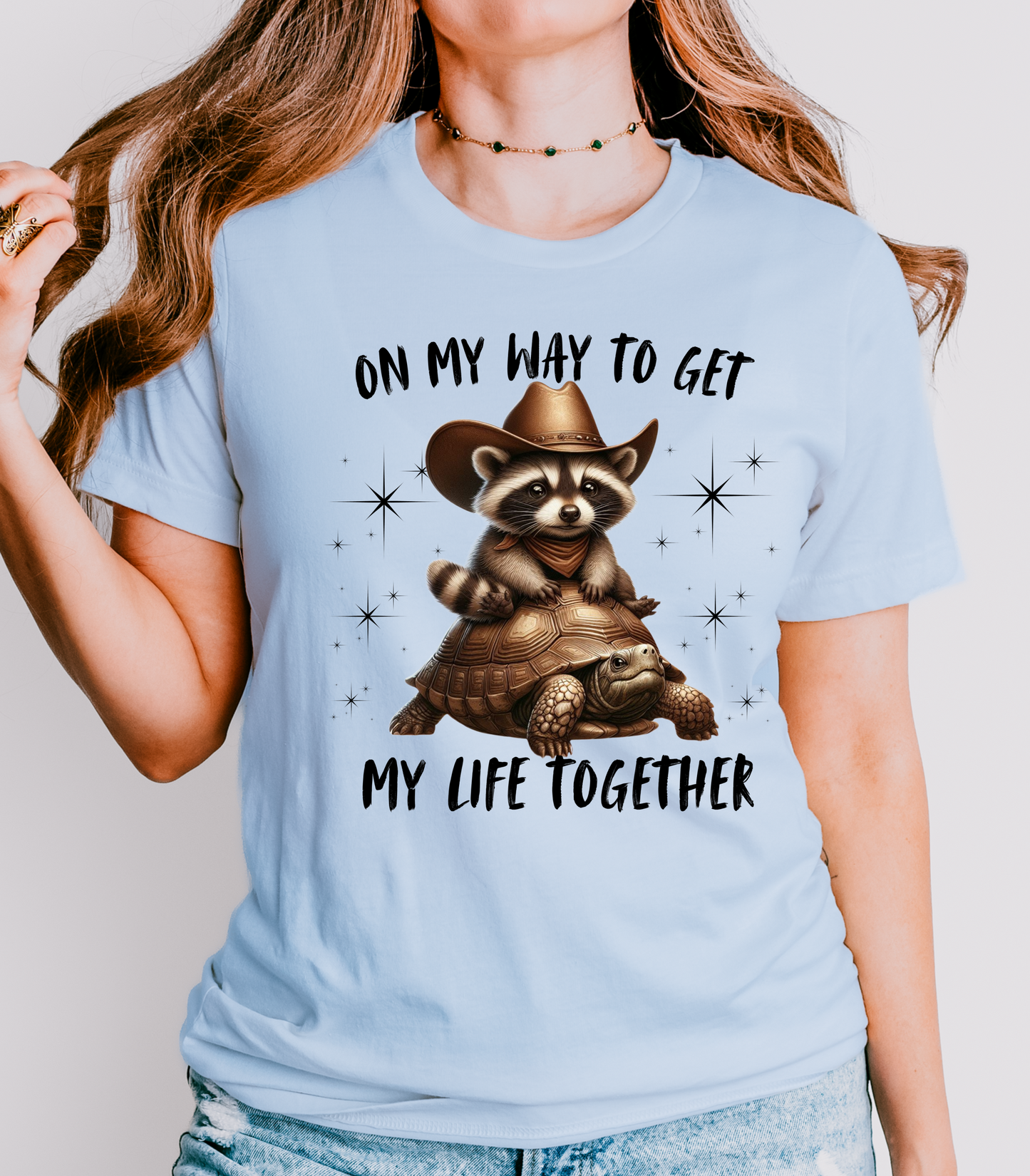 Racoon and Turtle Cute Shirt, On My Way TO Get My Life Together, Funny Shirt