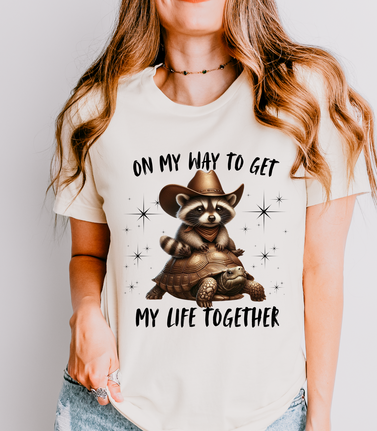 Racoon and Turtle Cute Shirt, On My Way TO Get My Life Together, Funny Shirt