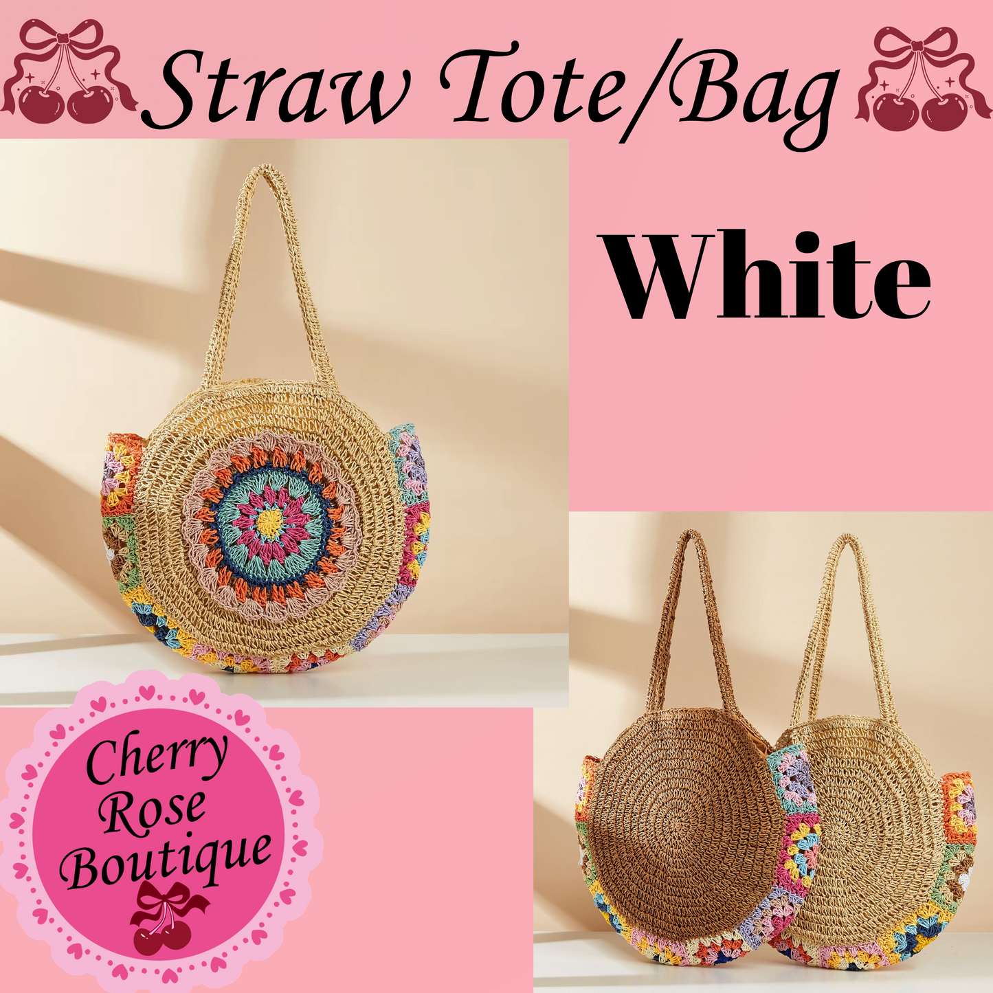 Straw Tote Bag, Beach Ready