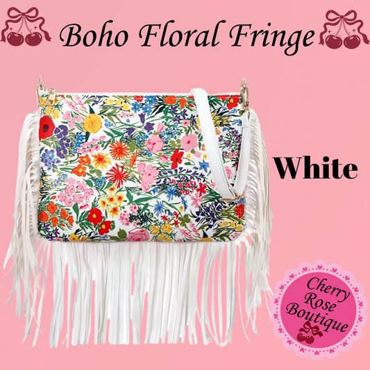 Boho Floral Fringe Bag
