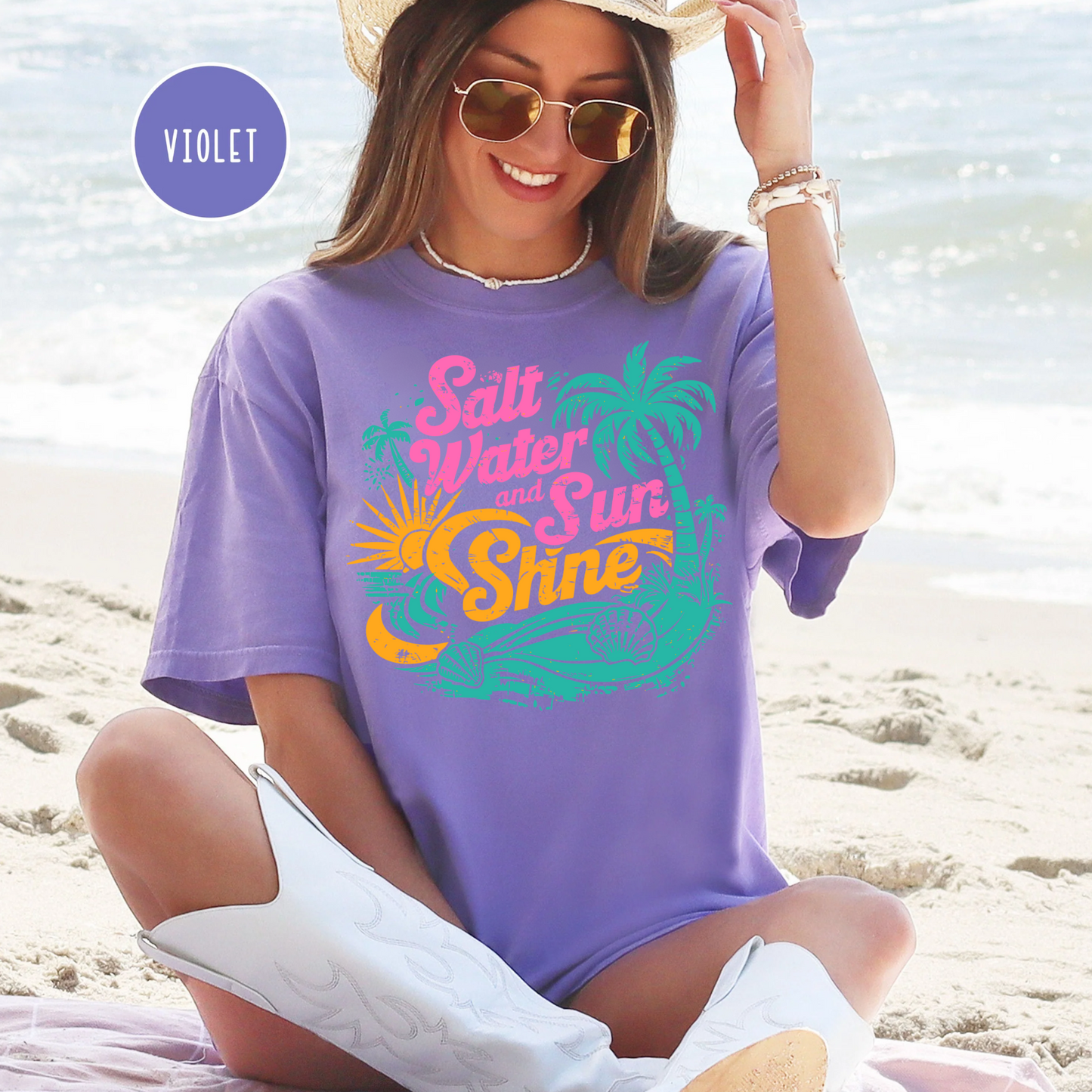 Salt Water and SunShine T-Shirt, Comfort Color Tee, Summer Ready