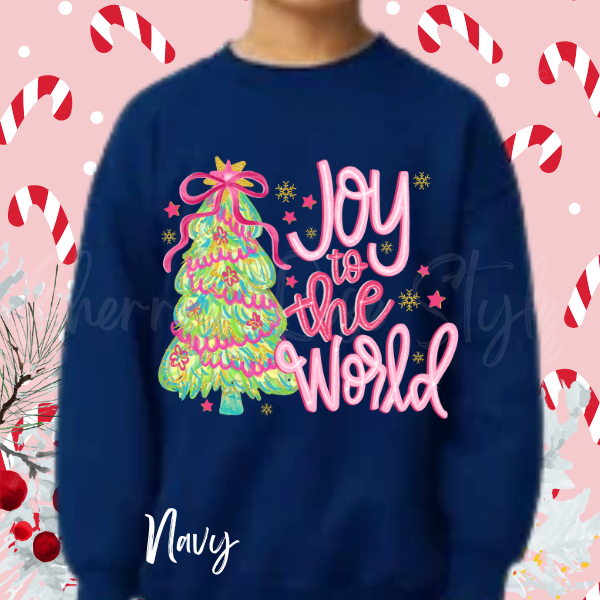 Joy to the World Christmas Holiday Sweatshirt, Youth & Adult