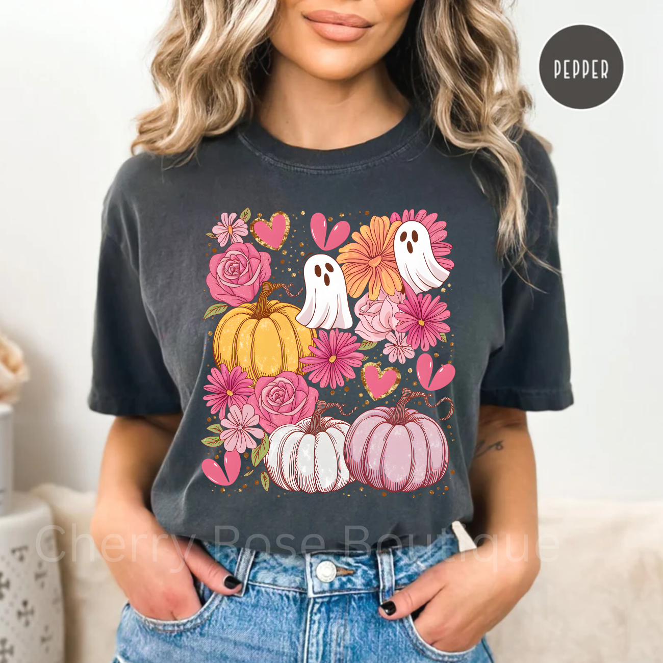 Coquette Pumpkins, Cute Ghost Comfort Color Tee