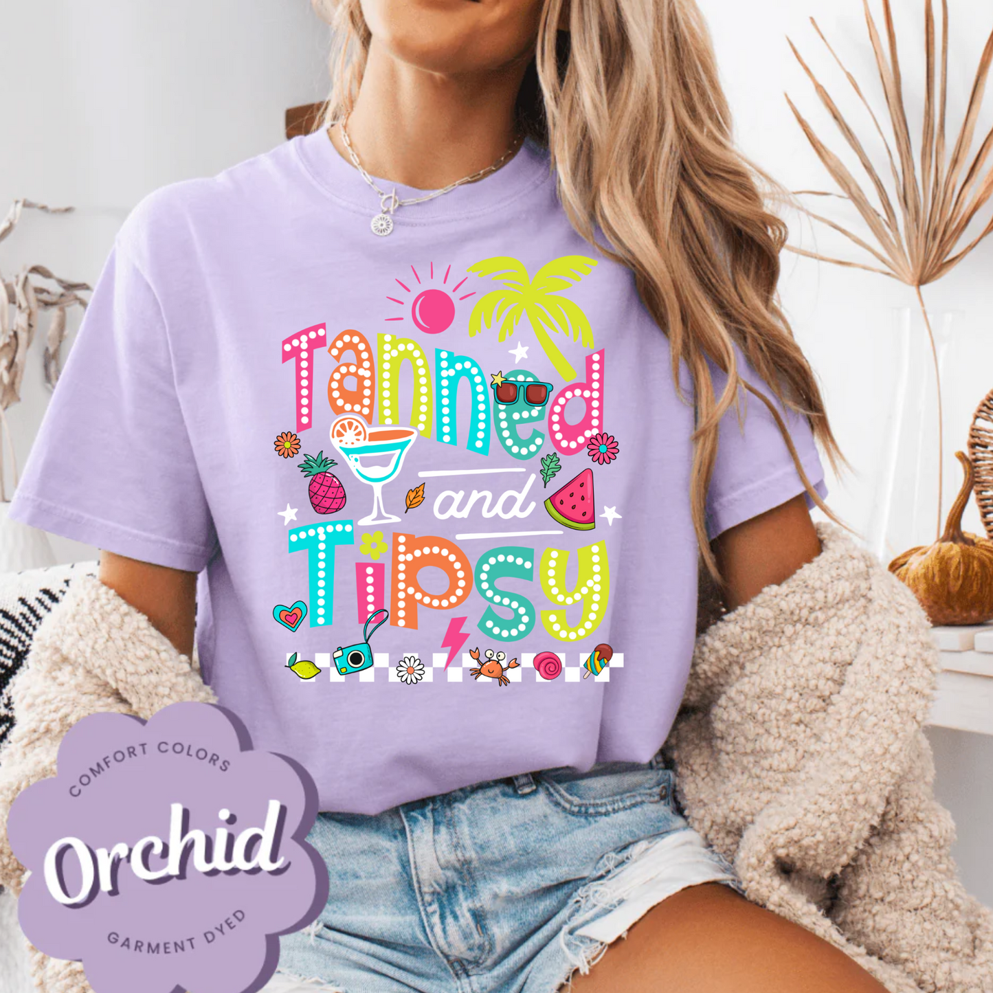 Tanned and Tipsy, Beach Summer Ready Comfort Color Shirt