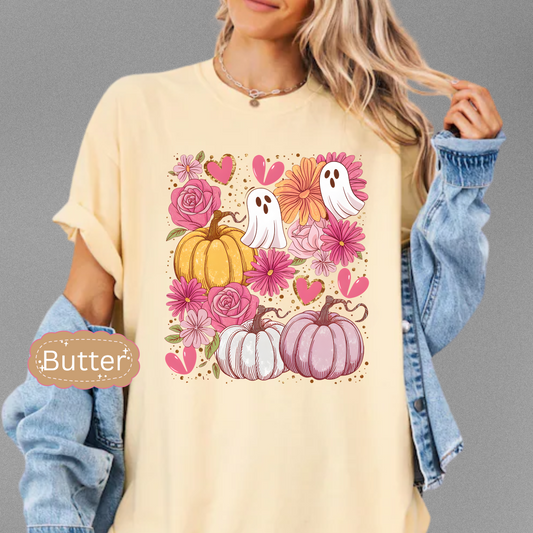 Coquette Pumpkins, Cute Ghost Comfort Color Tee