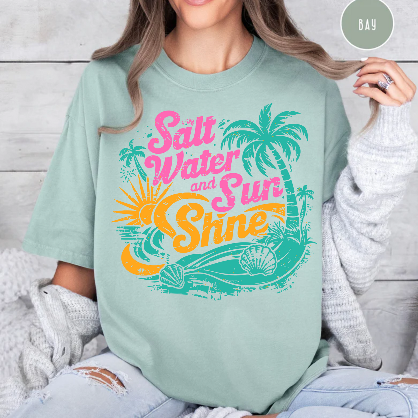 Salt Water and SunShine T-Shirt, Comfort Color Tee, Summer Ready