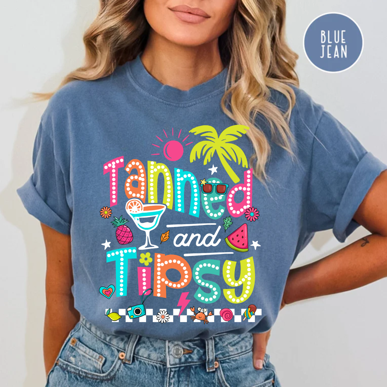 Tanned and Tipsy, Beach Summer Ready Comfort Color Shirt