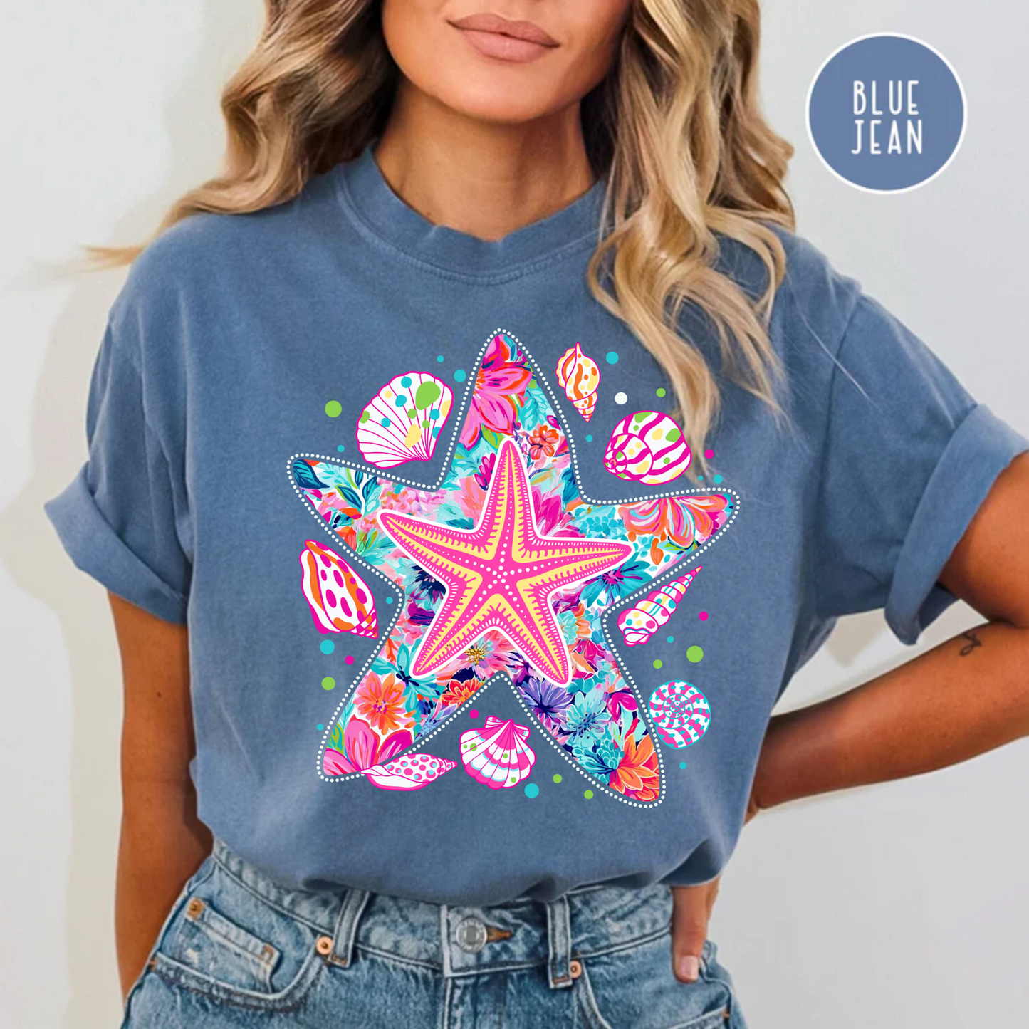 Starfish Tee, Summer Beach Shirt, Comfort Color Shirt