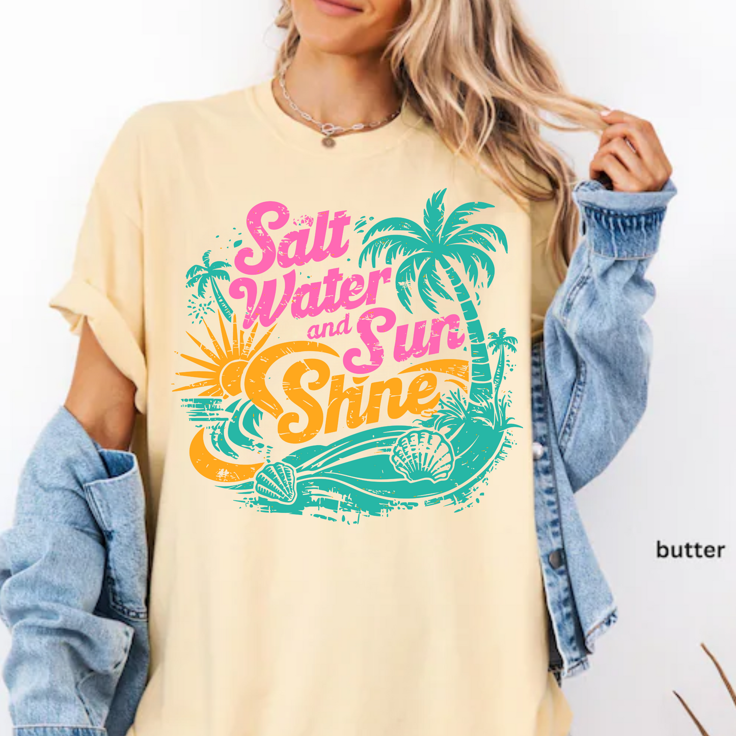 Salt Water and SunShine T-Shirt, Comfort Color Tee, Summer Ready