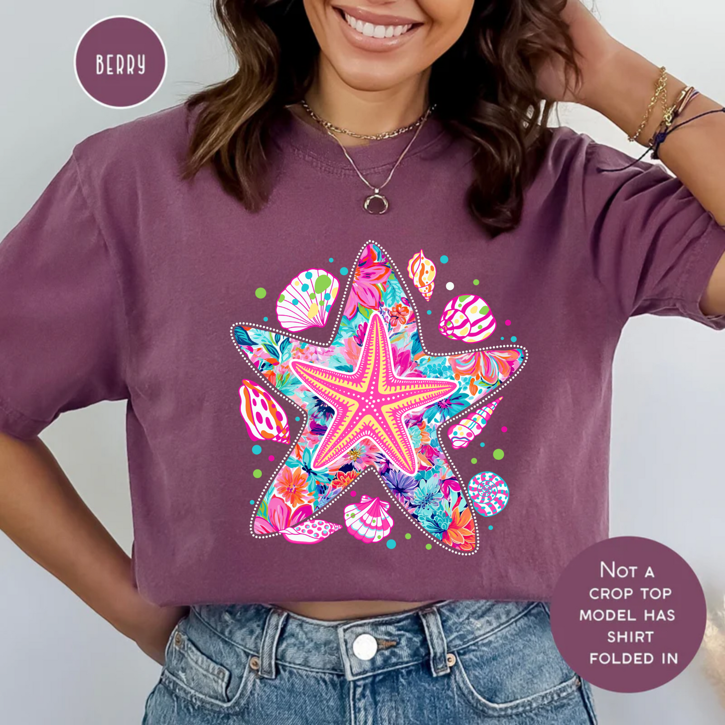 Starfish Tee, Summer Beach Shirt, Comfort Color Shirt