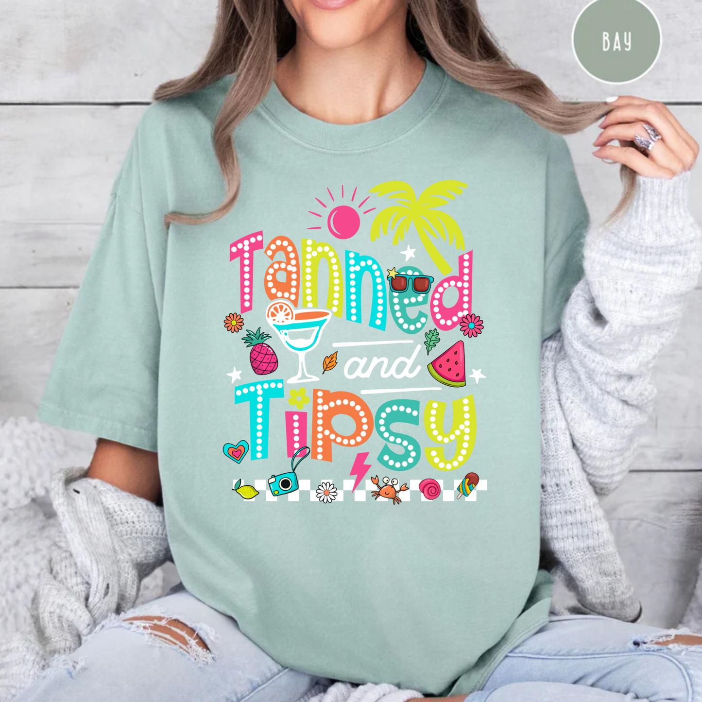 Tanned and Tipsy, Beach Summer Ready Comfort Color Shirt