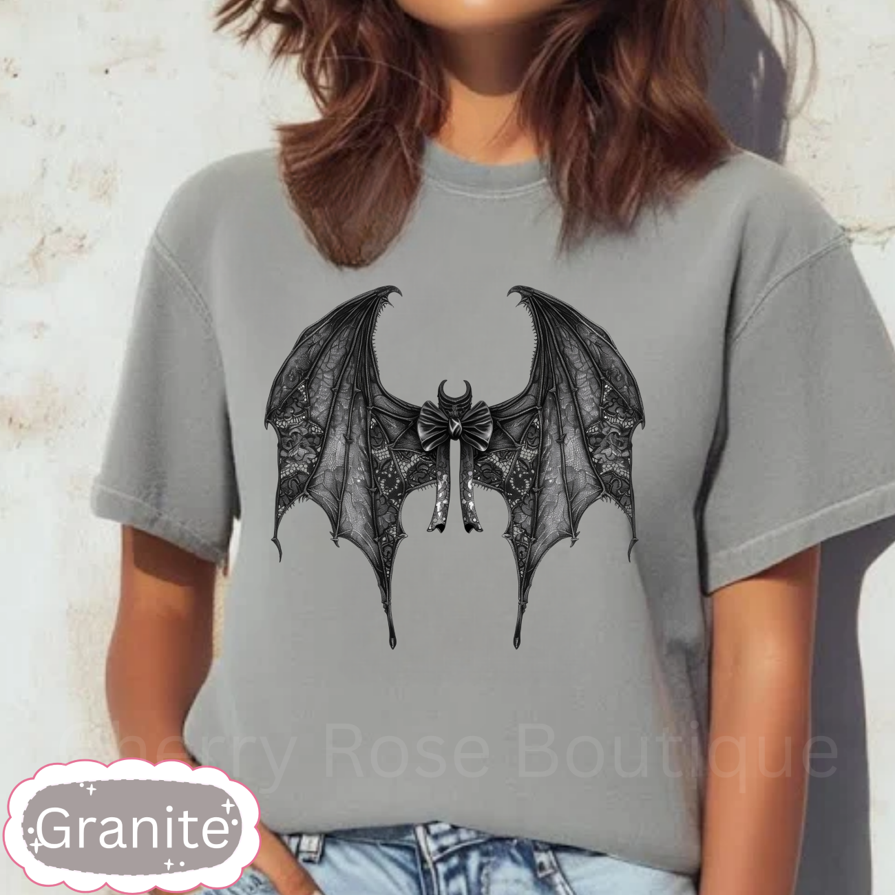 Bat Bow, Halloween, Spooky, Fall, Coquette Bow, Comfort Color T-Shirt