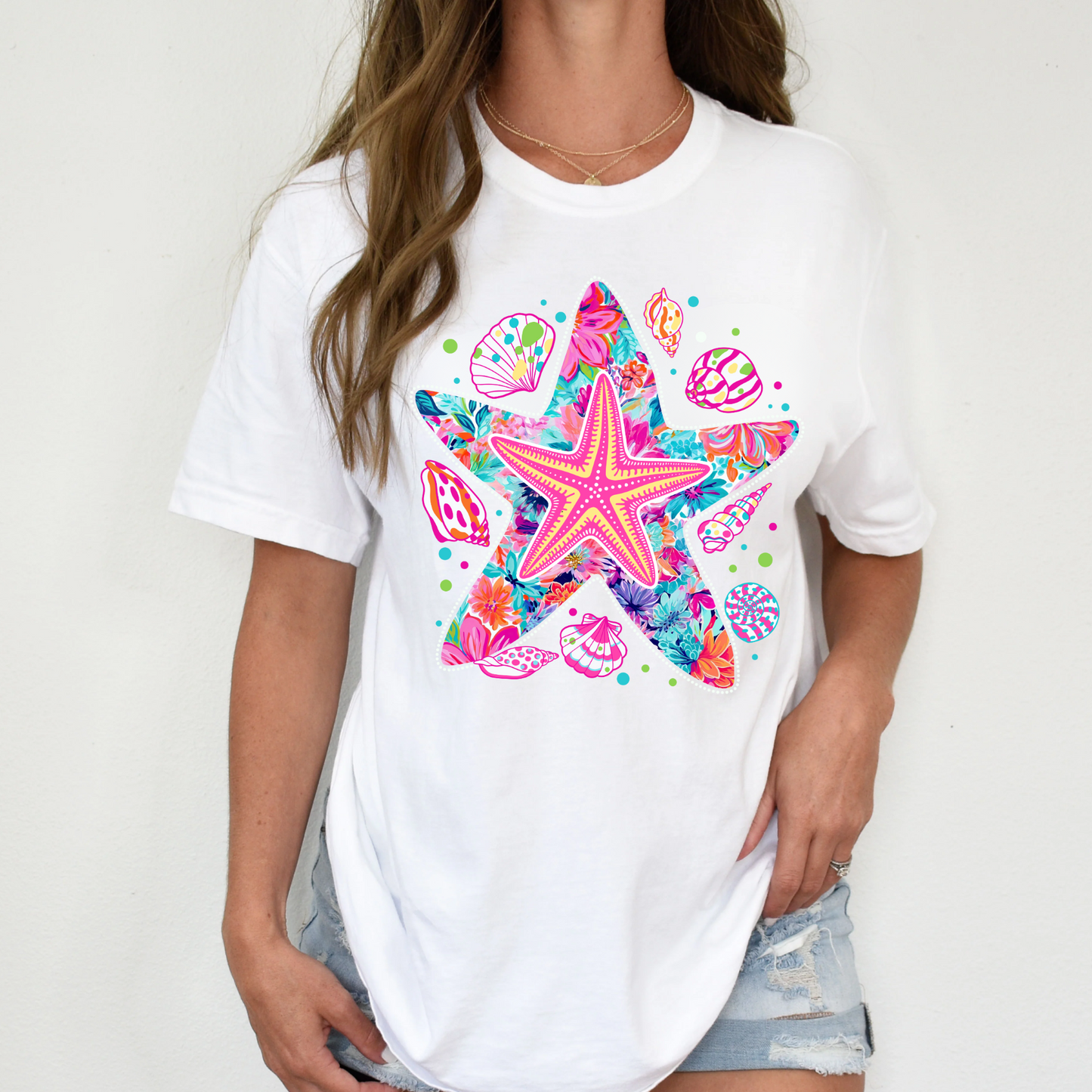 Starfish Tee, Summer Beach Shirt, Comfort Color Shirt