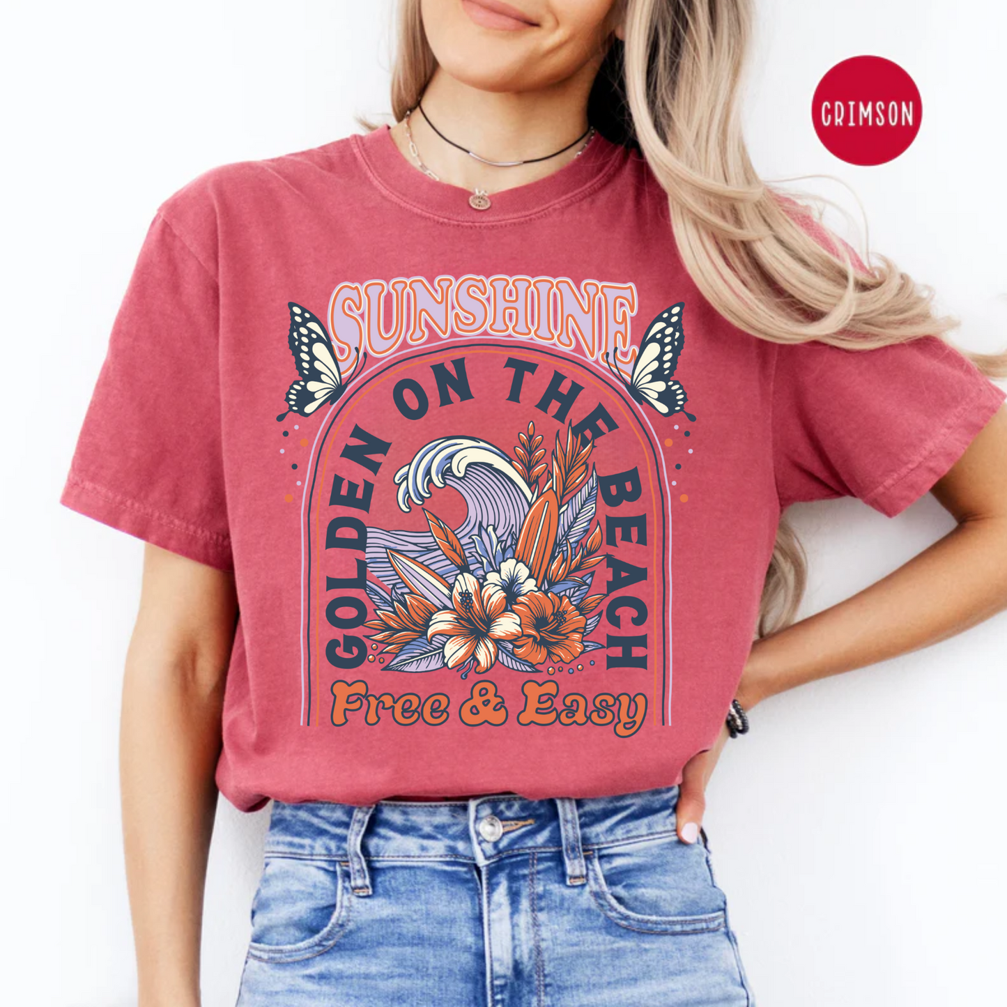 Sunshine Golden On The Beach, Free & Easy T-shirt, Shirt
