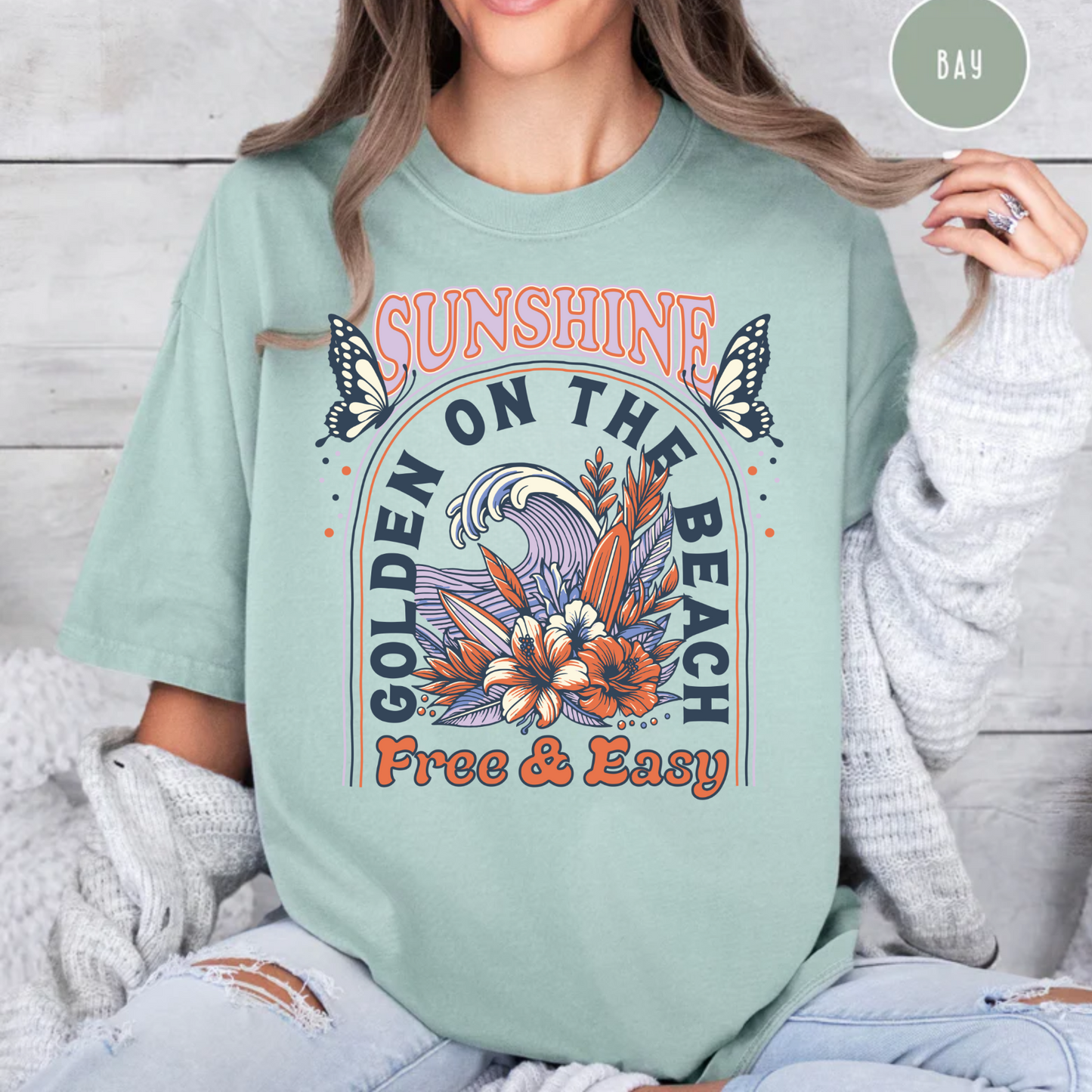 Sunshine Golden On The Beach, Free & Easy T-shirt, Shirt