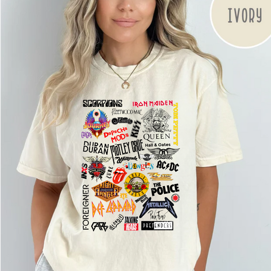 80's Rock Bands Comfort Color Tee