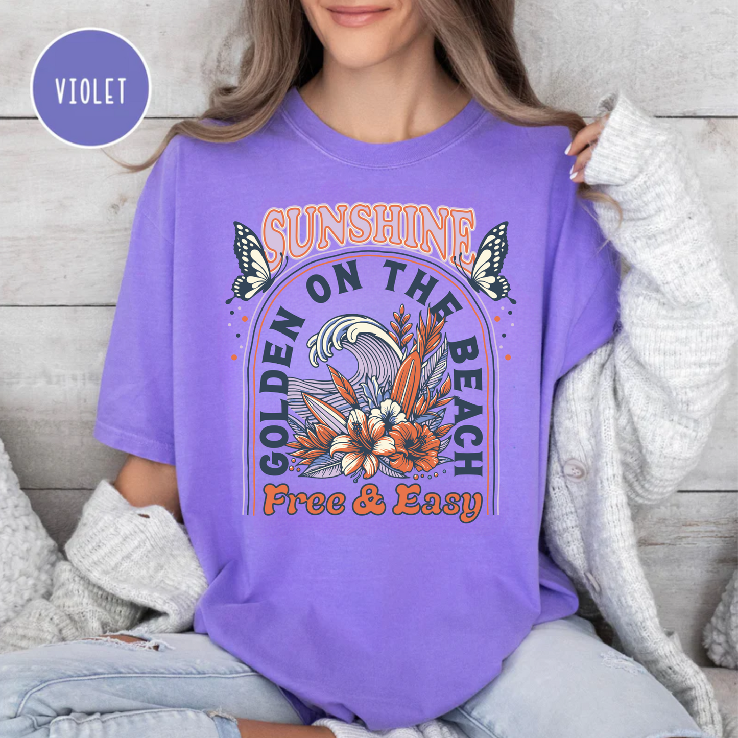 Sunshine Golden On The Beach, Free & Easy T-shirt, Shirt