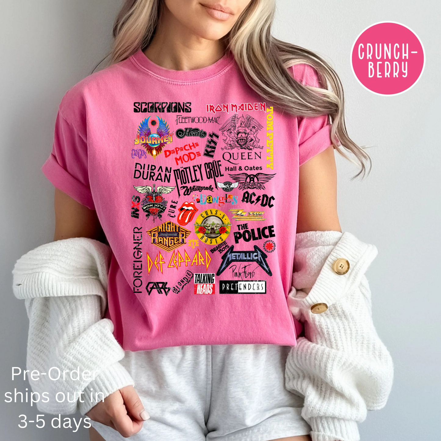 80's Rock Bands Comfort Color Tee
