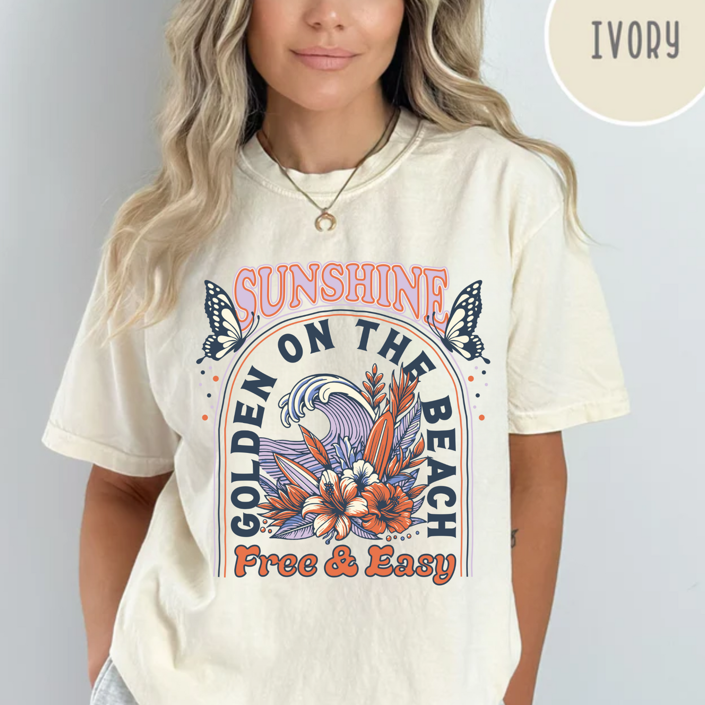 Sunshine Golden On The Beach, Free & Easy T-shirt, Shirt