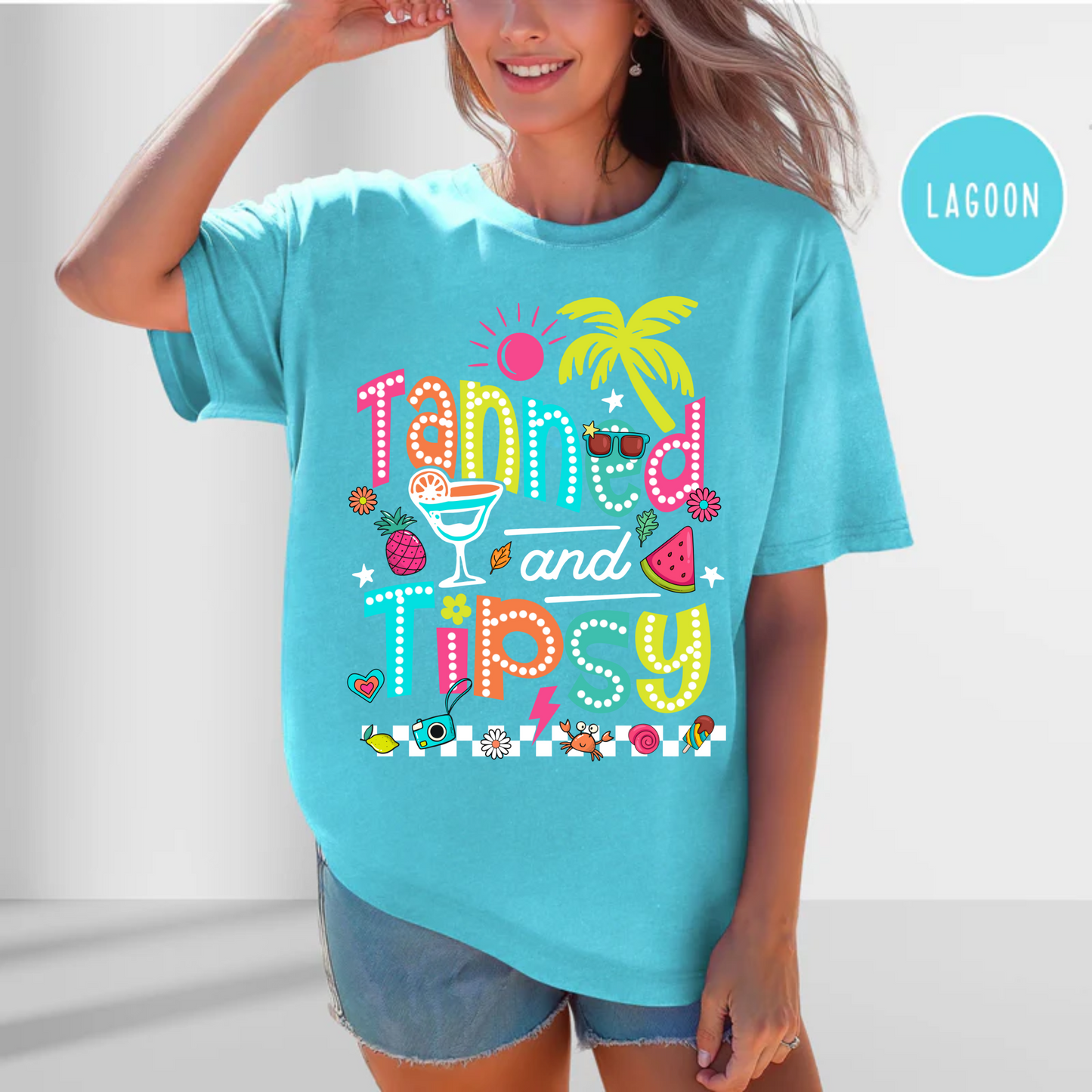 Tanned and Tipsy, Beach Summer Ready Comfort Color Shirt